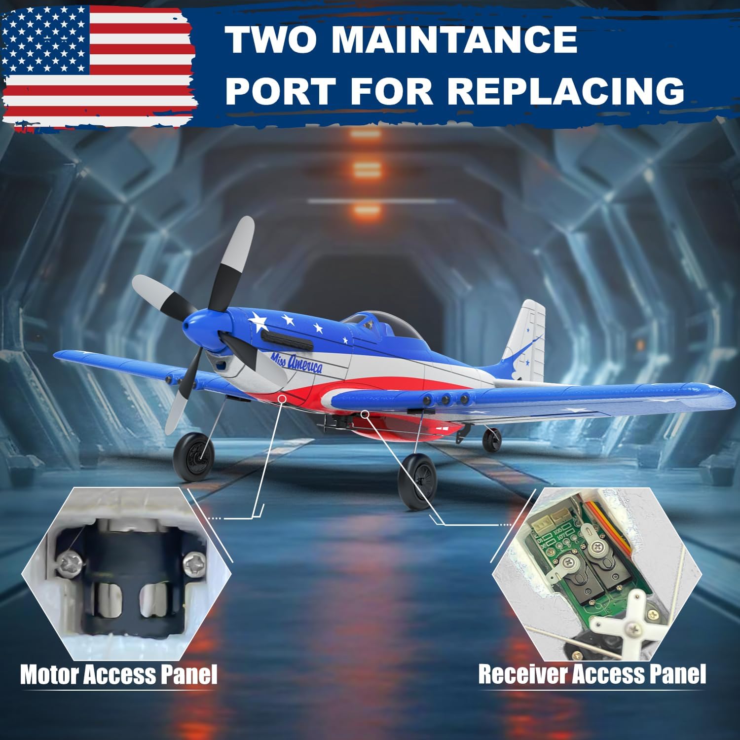 LEAMBE 4 Channel RC Plane, Ready to Fly Aerobatic Aircraft, Easy Control for Beginners, P51 Mustang RC Airplane Best Gift for Adults