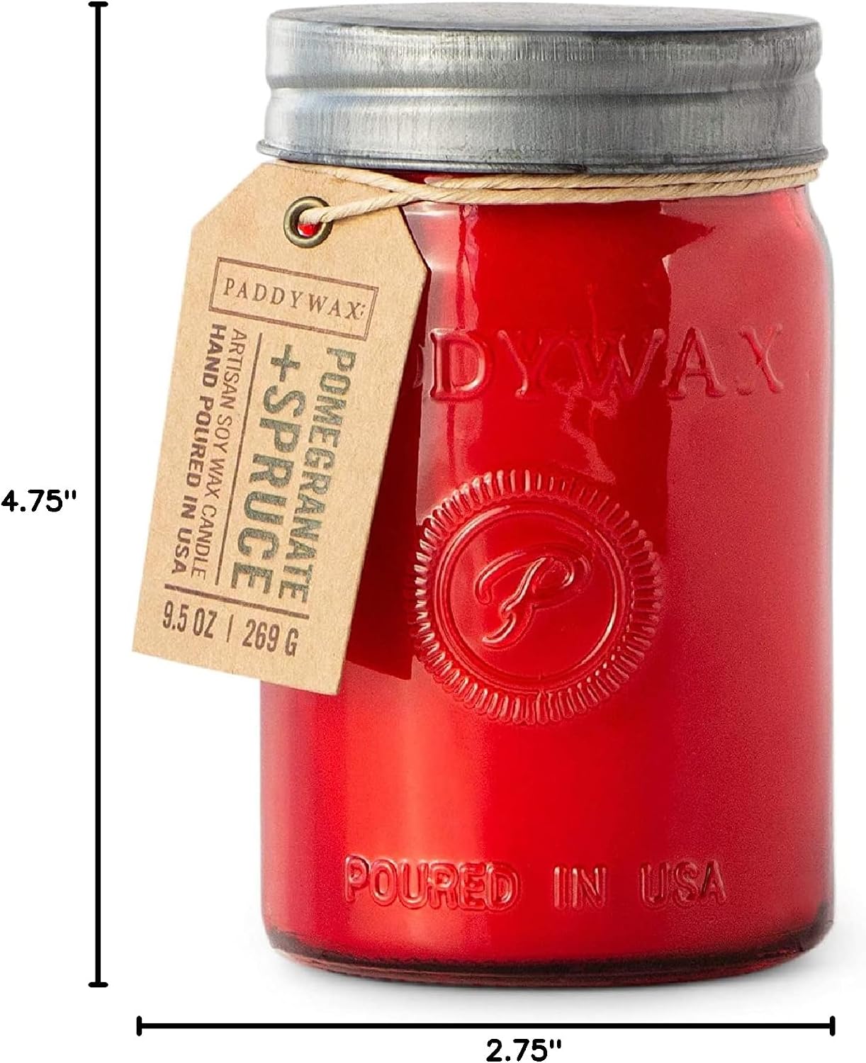 Paddywax Relish Soy Wax Artisan Candle, Balsam + Fir, 9.5 oz | Scented Candle in Glass Jar with Lid
