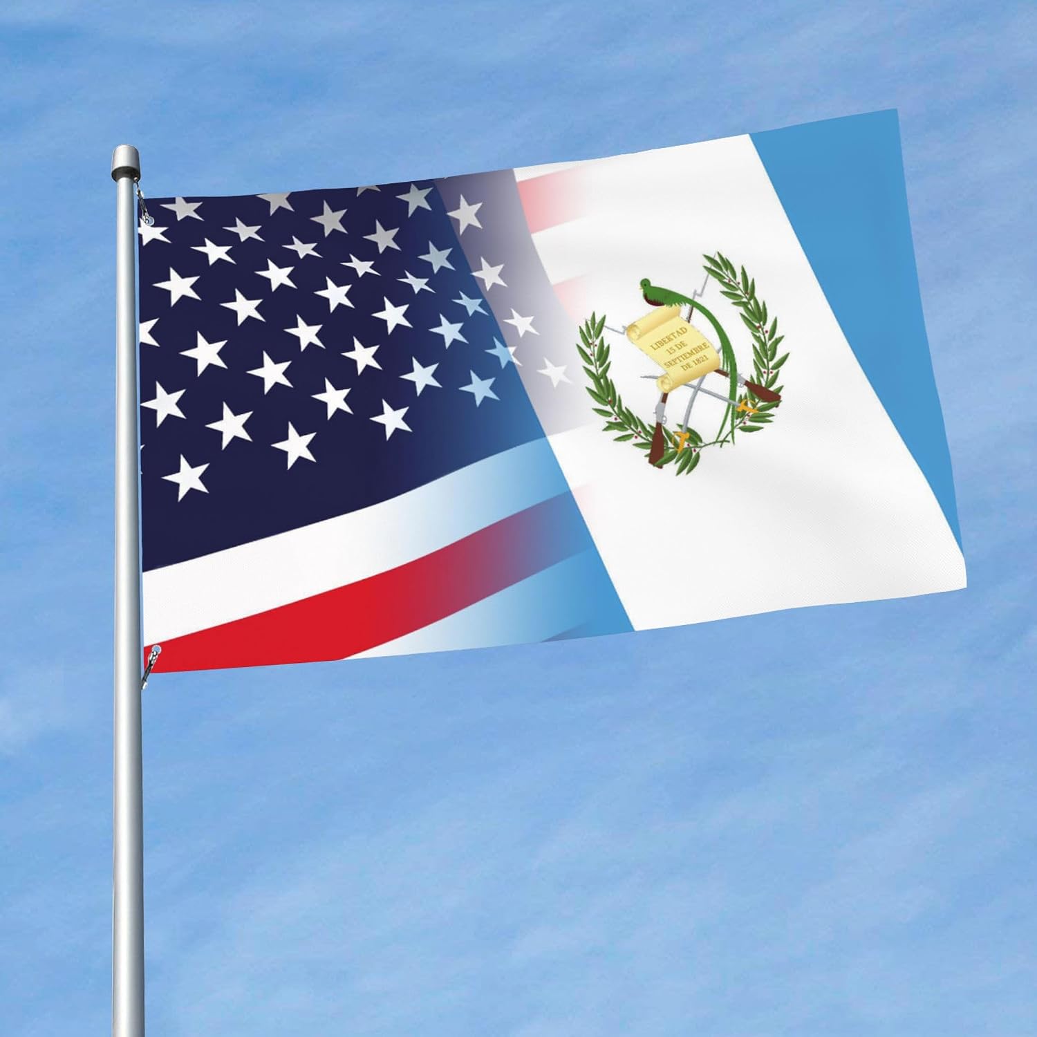 Nicaragua Nicaraguan And American Flag America USA 3x5 Ft Patriotic Banner Outdoor Indoor Decoration National Flags for Garden Car Yard Outside Decor