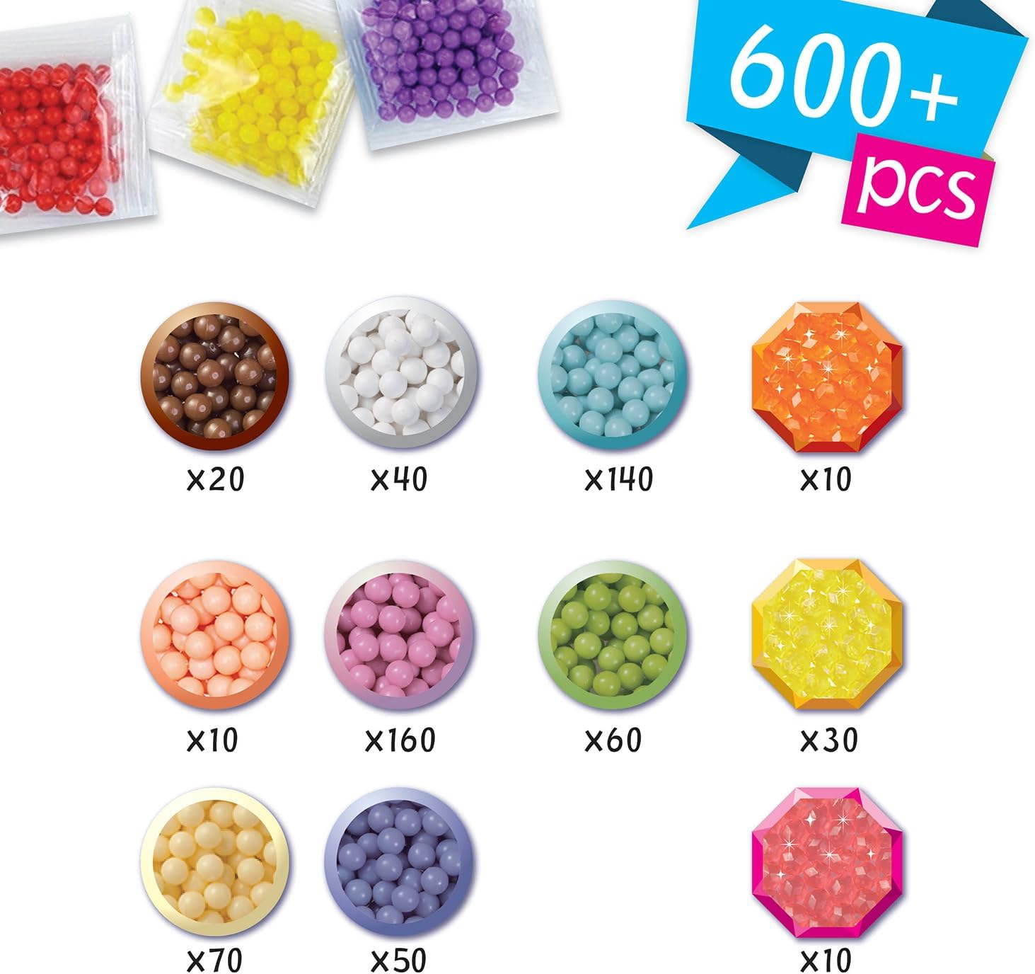 Aquabeads - Pastel Fancy Set - Water Fuse Beads Craft Kit