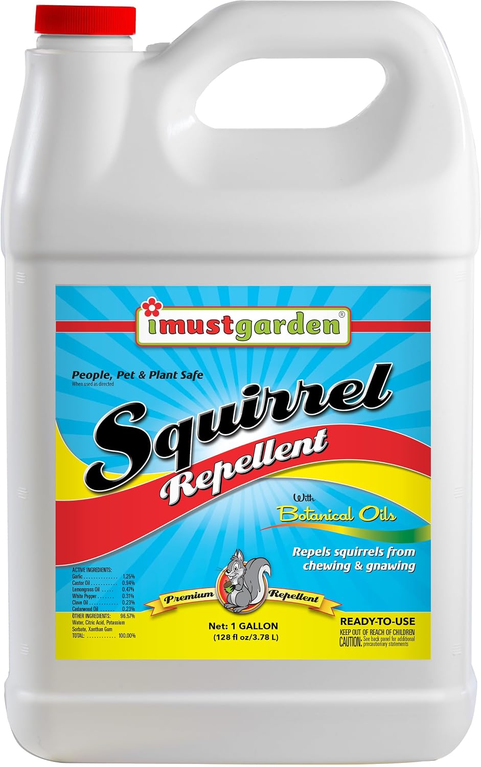 I Must Garden Squirrel Repellent: Stops Chewing on Plants/Furniture - 1 Gal