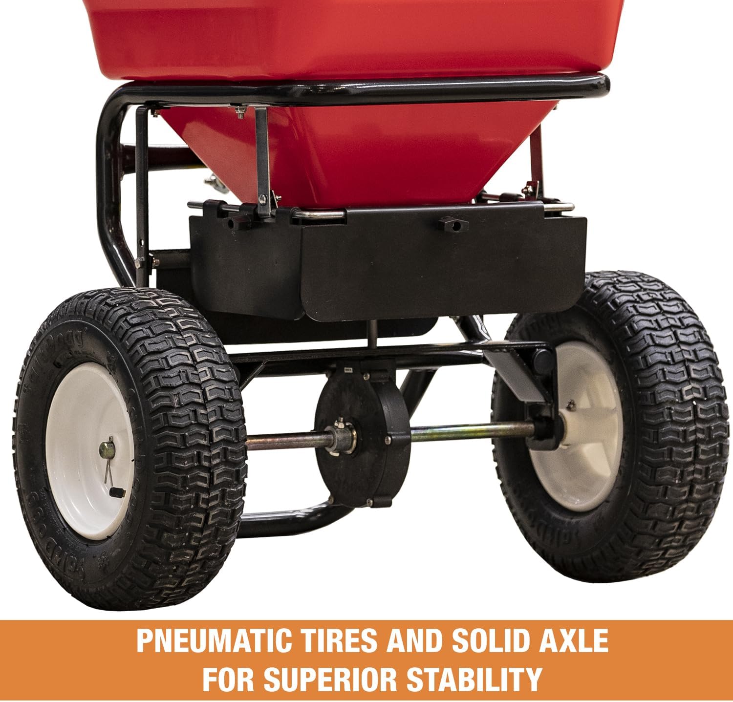 Buyers Products 3039632R Grounds Keeper All Season, Broadcast Walk Behind Push Spreader, 100lb Capacity, for Seed, Fertilizer, Winter Salt & Snow Melt
