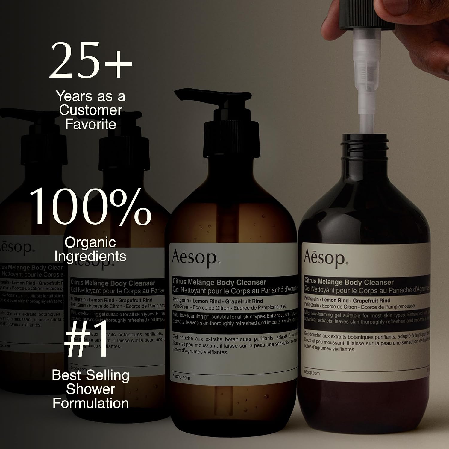 Aesop Geranium Leaf Body Cleanser | Gentle Shower Gel with Geranium, Mandarin and Bergamot Essential Oil Blend to Refresh & Balance Skin | 500 mL / 16.9 oz