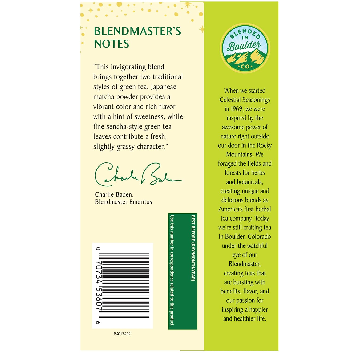 Celestial Seasonings Authentic Green Tea 40 Count
