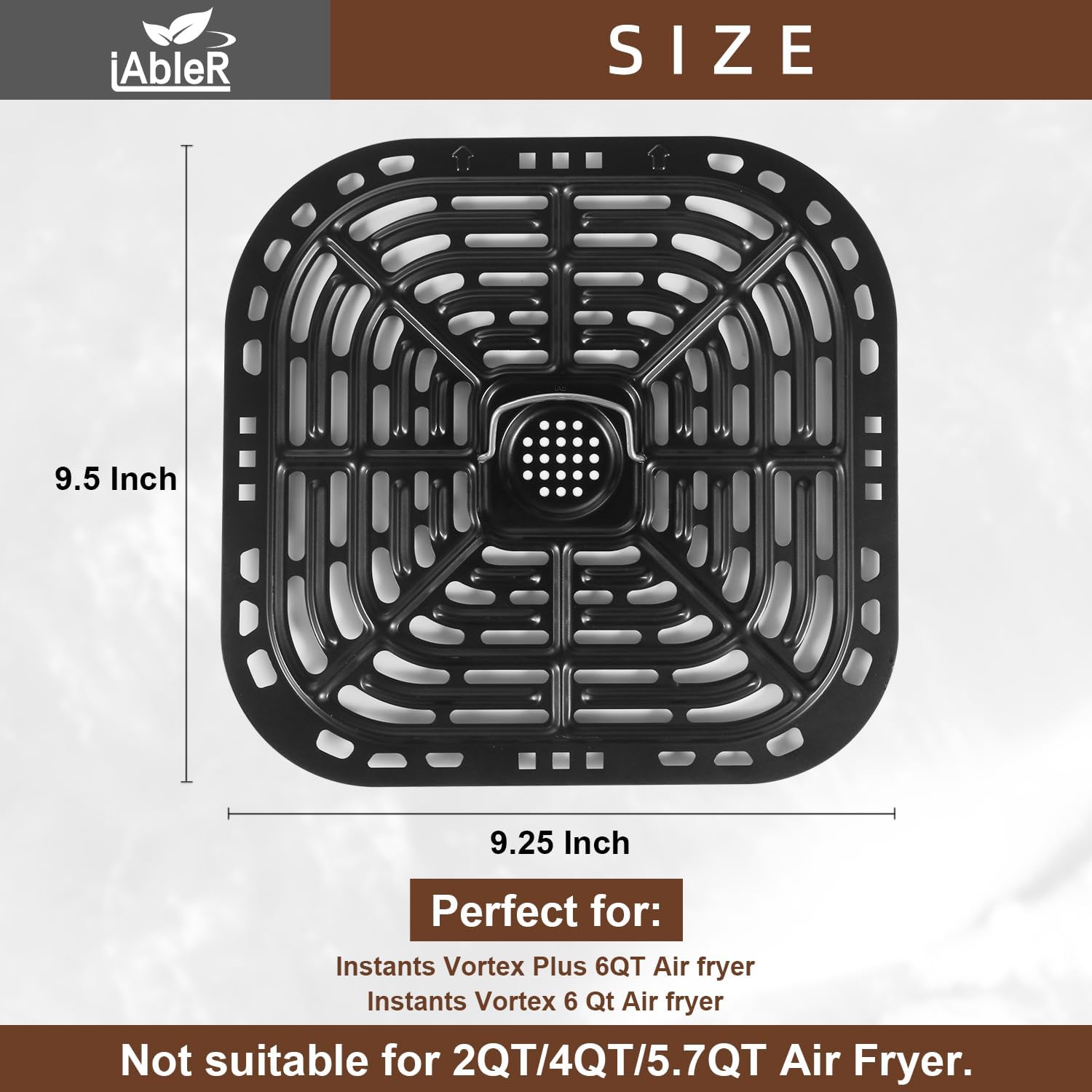 Original Instant Vortex Air Fryer Grill Pan Replacement Tray 6 Quart - Grill Plate Crisper Plate for Instant Vortex 6 Qt/Gourmia GAF735 6 QT