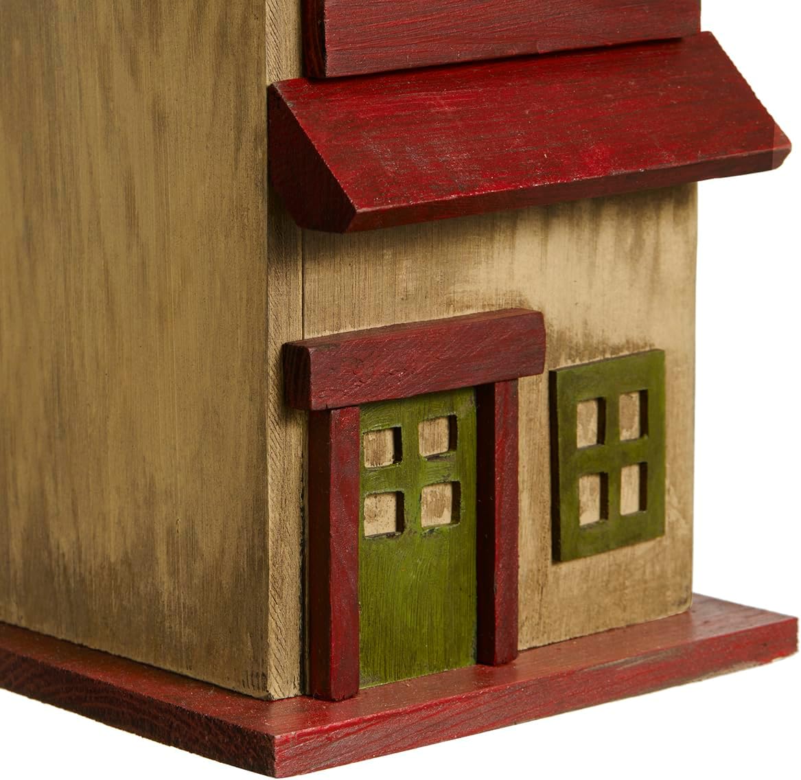 Glitzhome 14" H Hanging Distressed Wooden Church Birdhouse Garden Decor
