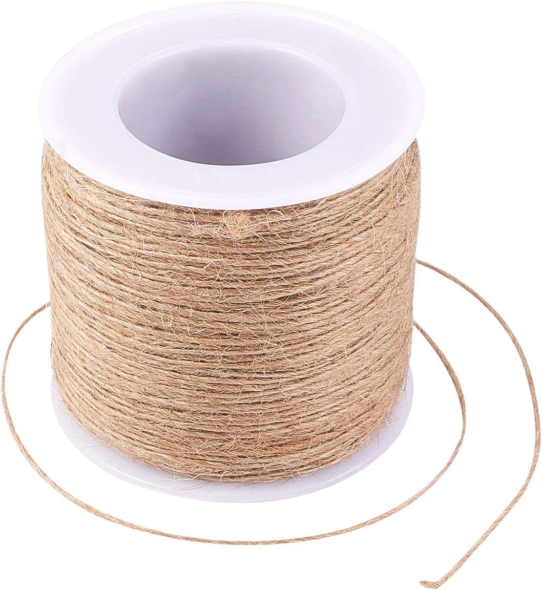 LiQunSweet 100m/328ft Hemp Cord Hemp Rope String Twine Beading Material 1 Ply for Jewelry Making DIY Craftings Wall Hanging Art Project Home Party