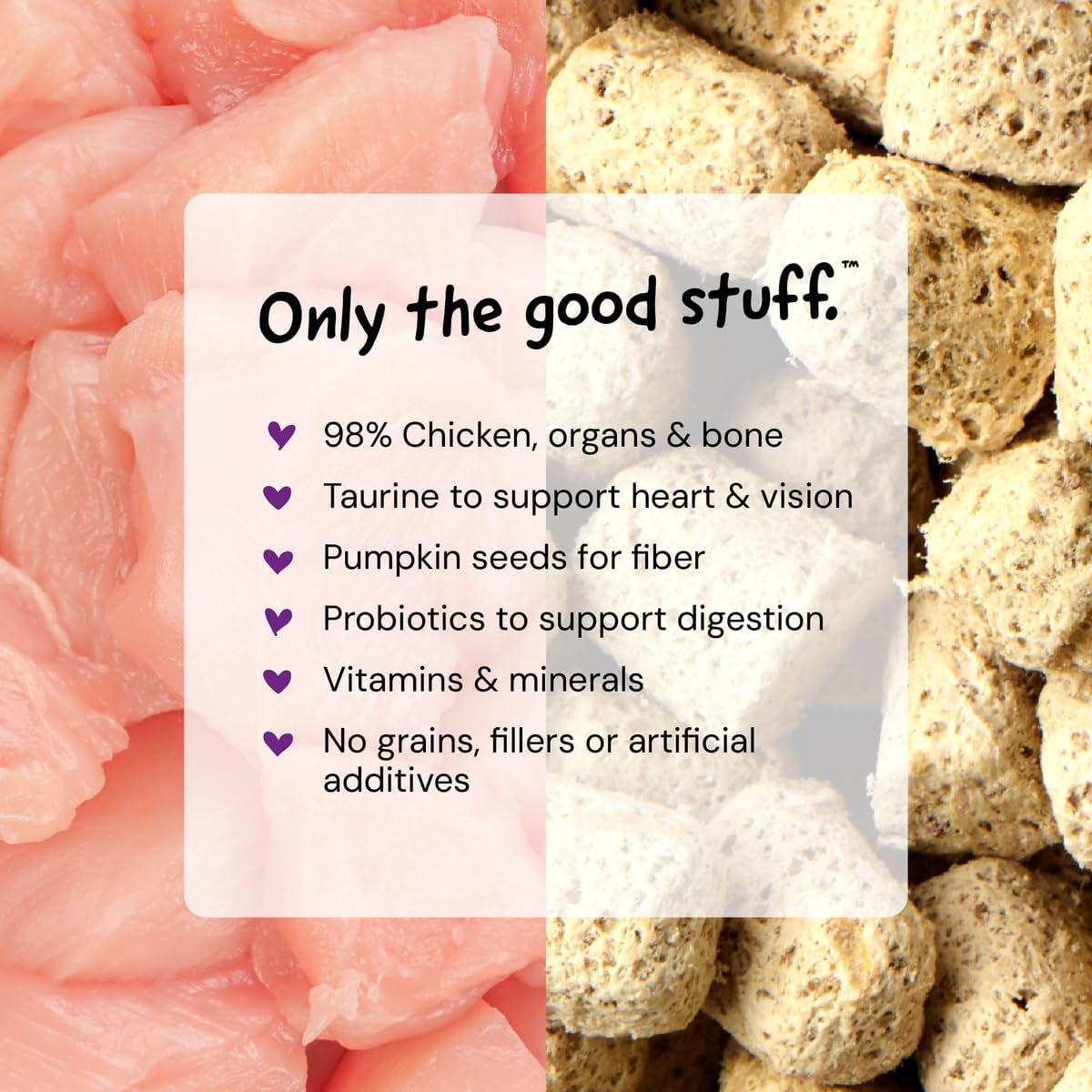 Stella & Chewy's Freeze-Dried Raw Cat Dinner Morsels - Premium Chicken Recipe with 98% Cage-Free Meat & Organs - Natural Grain-Free Cat & Kitten Food - Made in USA - 18 oz