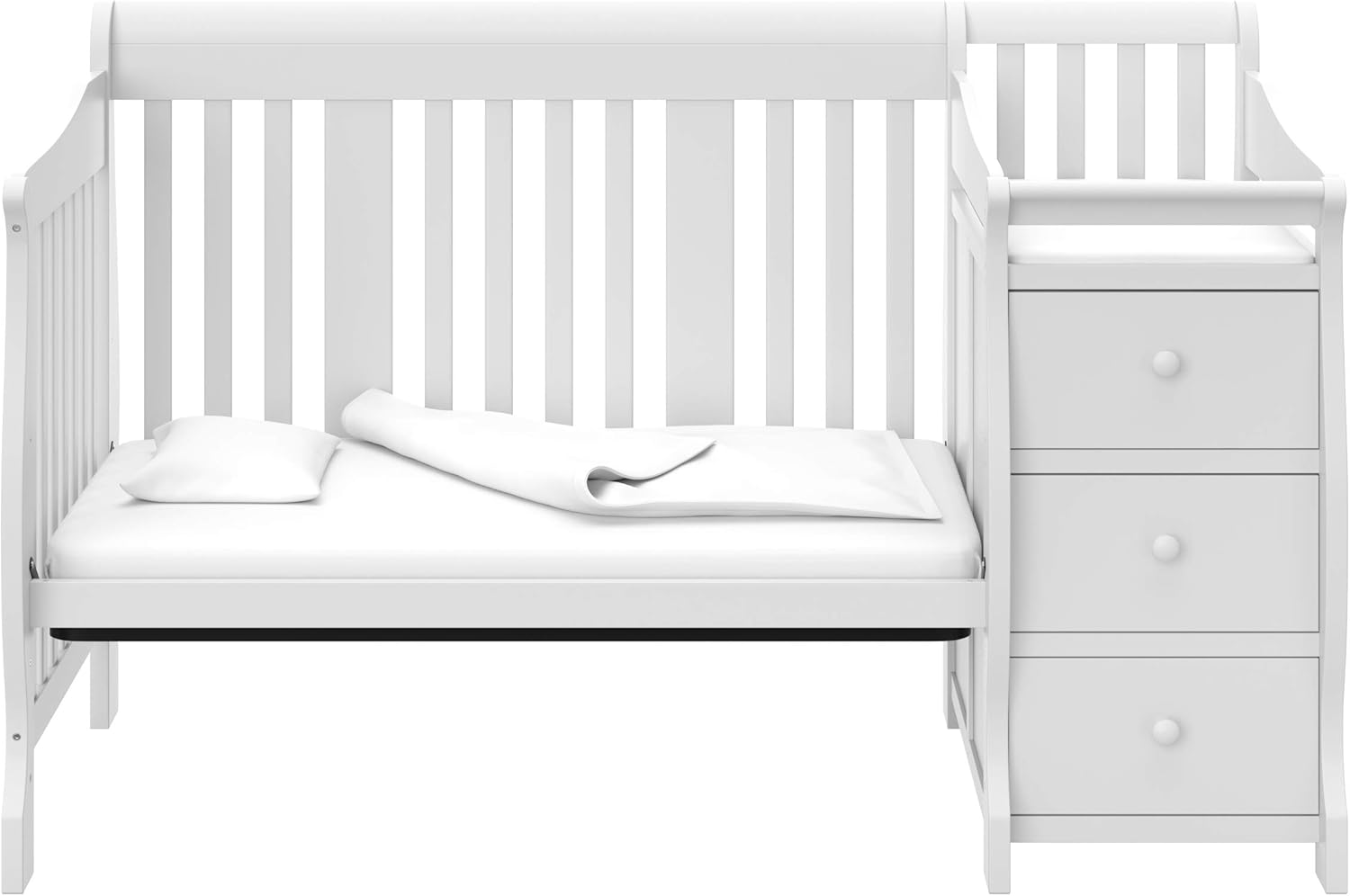 Storkcraft Portofino 5-in-1 Convertible Crib and Changer, Pebble Gray