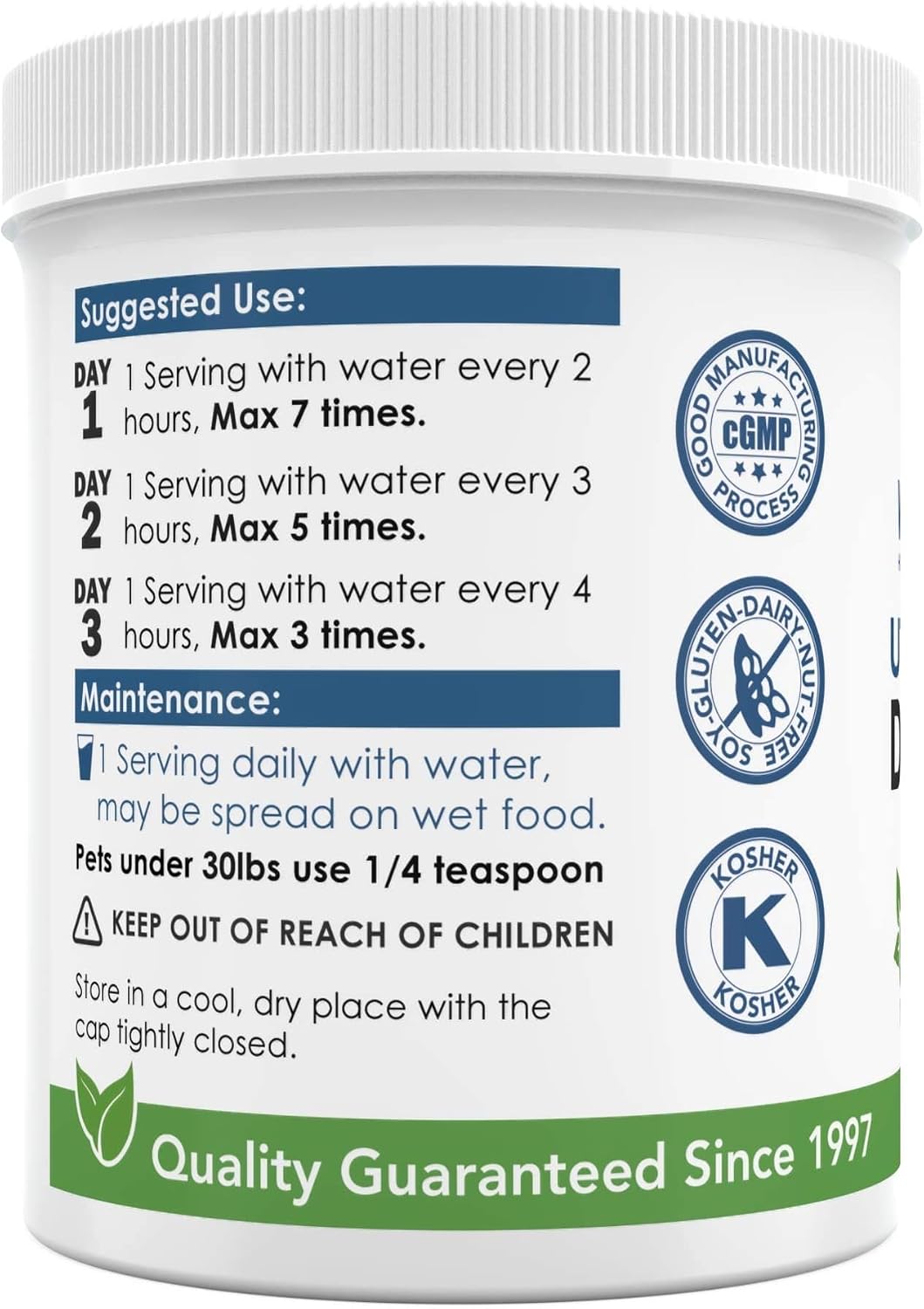 UTI Pets Pure D-Mannose Non GMO Organically Sourced Powder 65gram jar