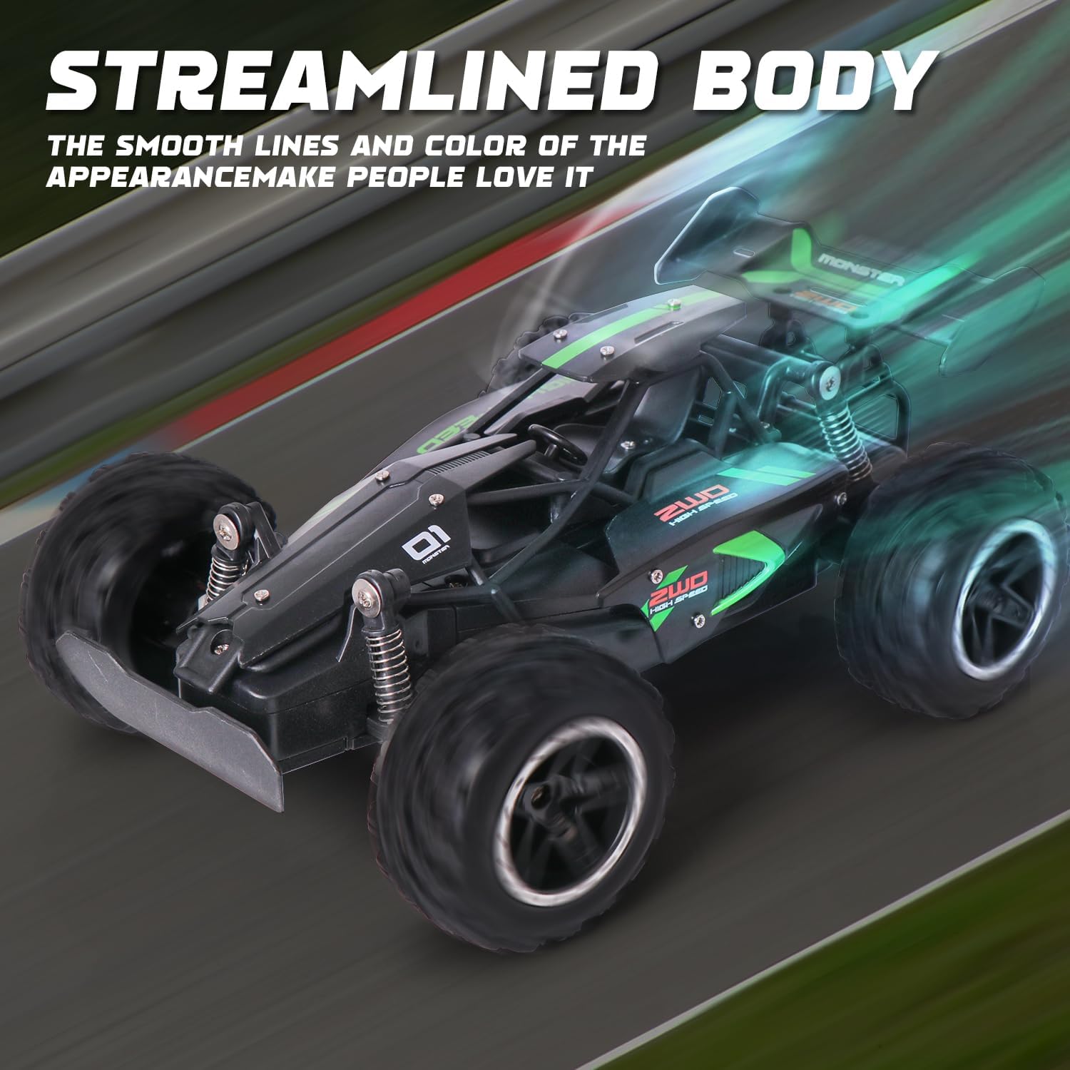 1/18 Scale High Speed RC Cars, 30KM/H 4WD Off-Road Remote Control Trucks for Adults and Kids Boys, All Terrain Truck Toys Gifts