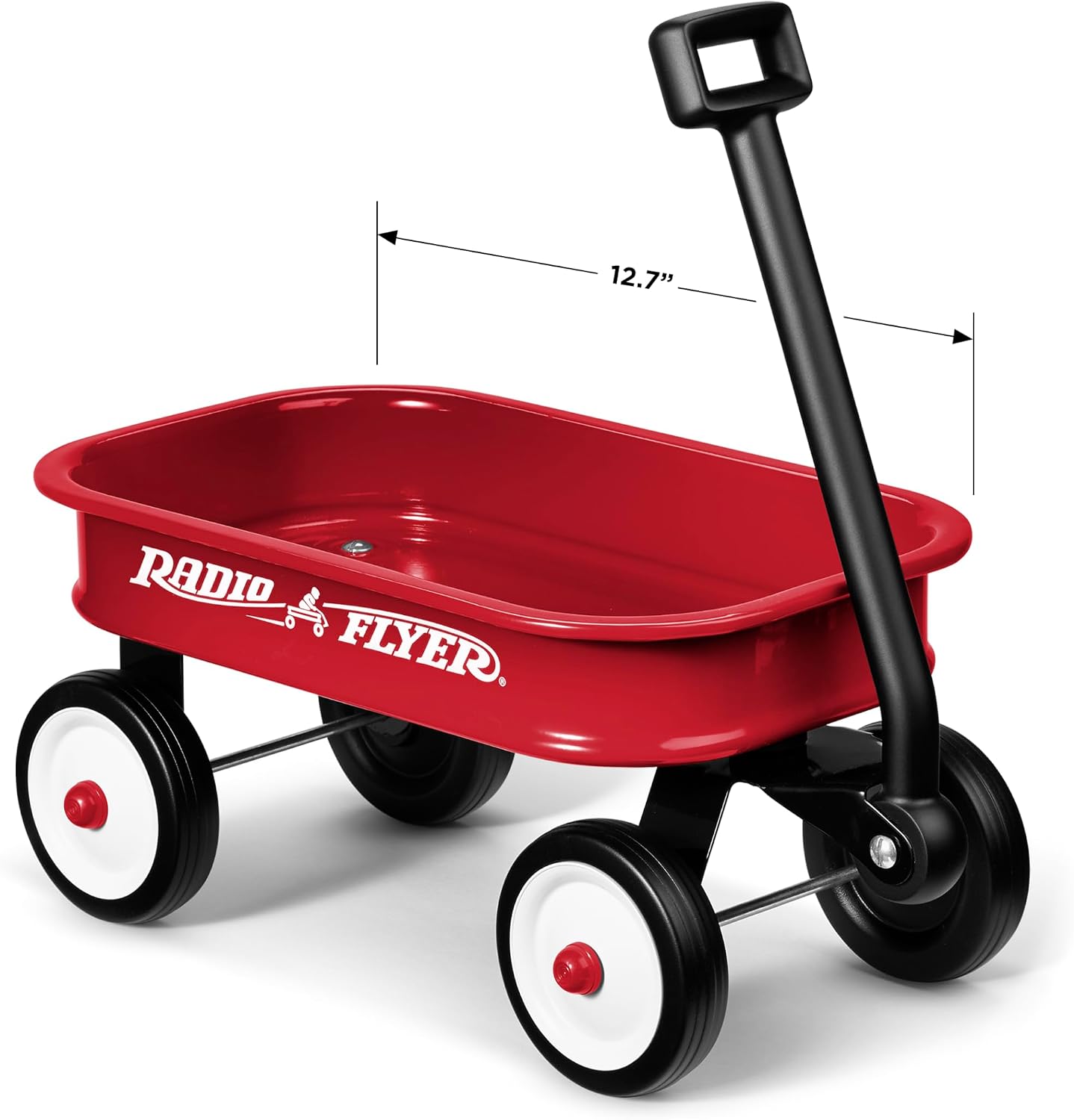 Radio Flyer Mini Classic Red Wagon for Kids, 12.5" Toy Wagon Ages Aged 1.5+ | Play-Size Version of the Classic, Durable Rolling Wheels & Steel Body, Working Handle, Toys, Crafts & Gift Displays