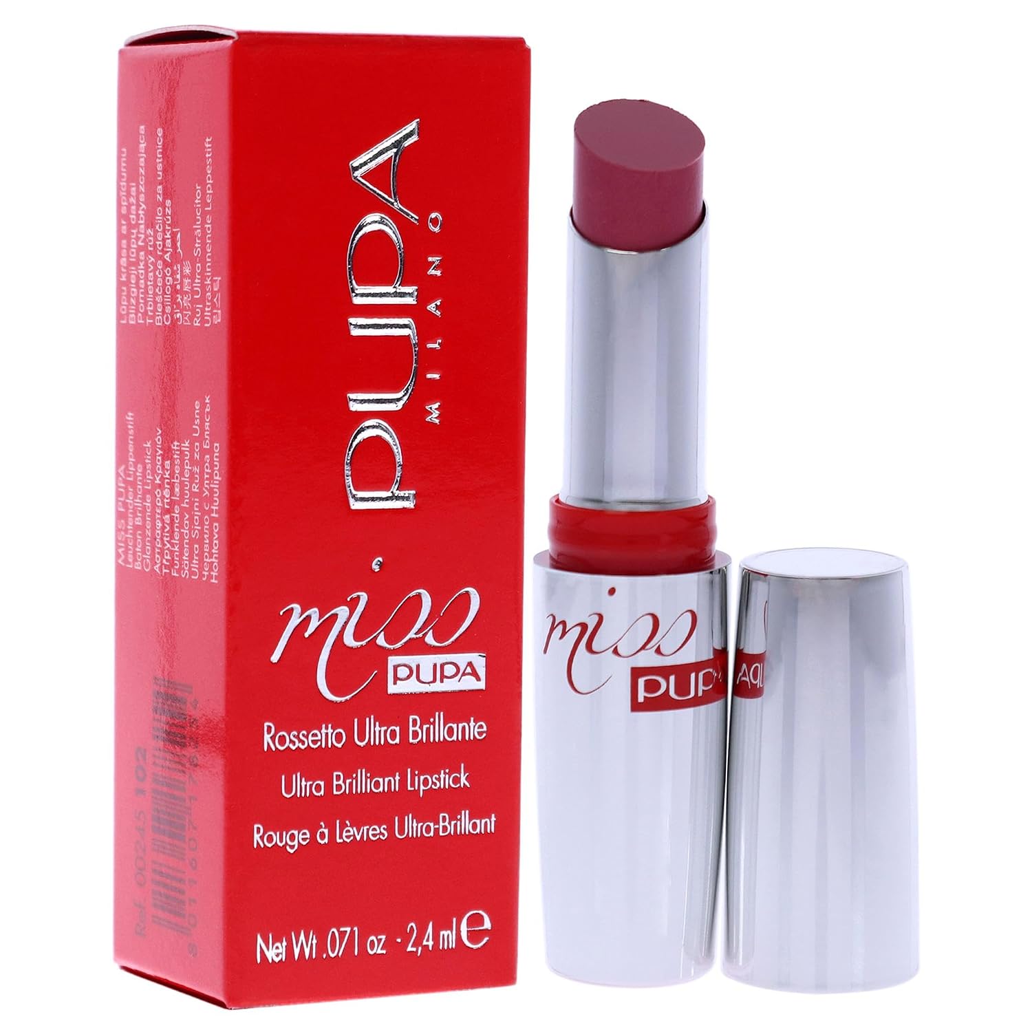 Pupa Milano Miss Pupa Ultra Brilliant Lipstick - 102 Candy Nude for Women - 0.071 oz Lipstick