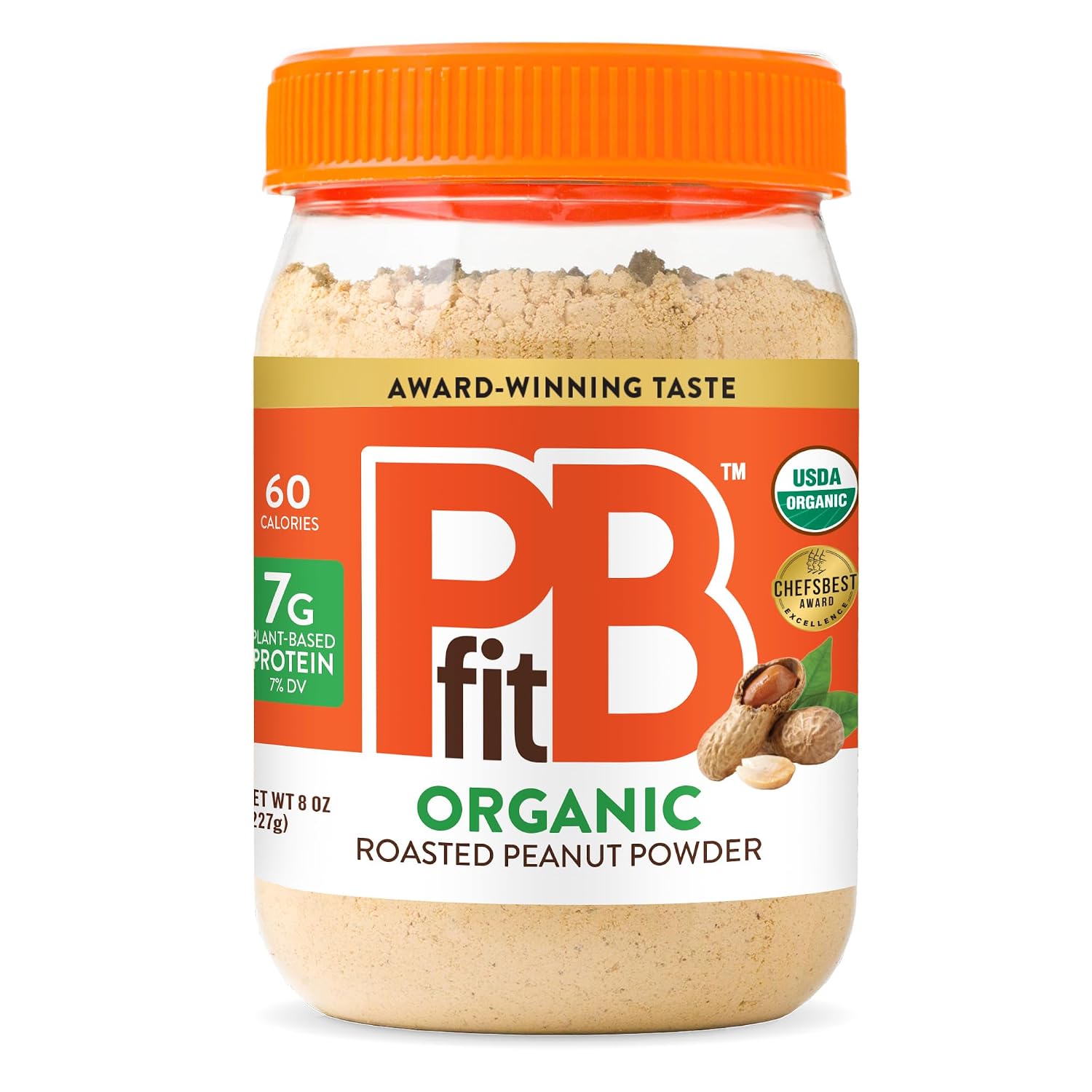 PBfit 30 Ounce Organic Peanut Butter Powder, Powdered Peanut Spread from Real Roasted Pressed Peanuts, 7g of Protein 7% DV, Gluten-Free, 60 calories, 87% less fat (Pack of 1)