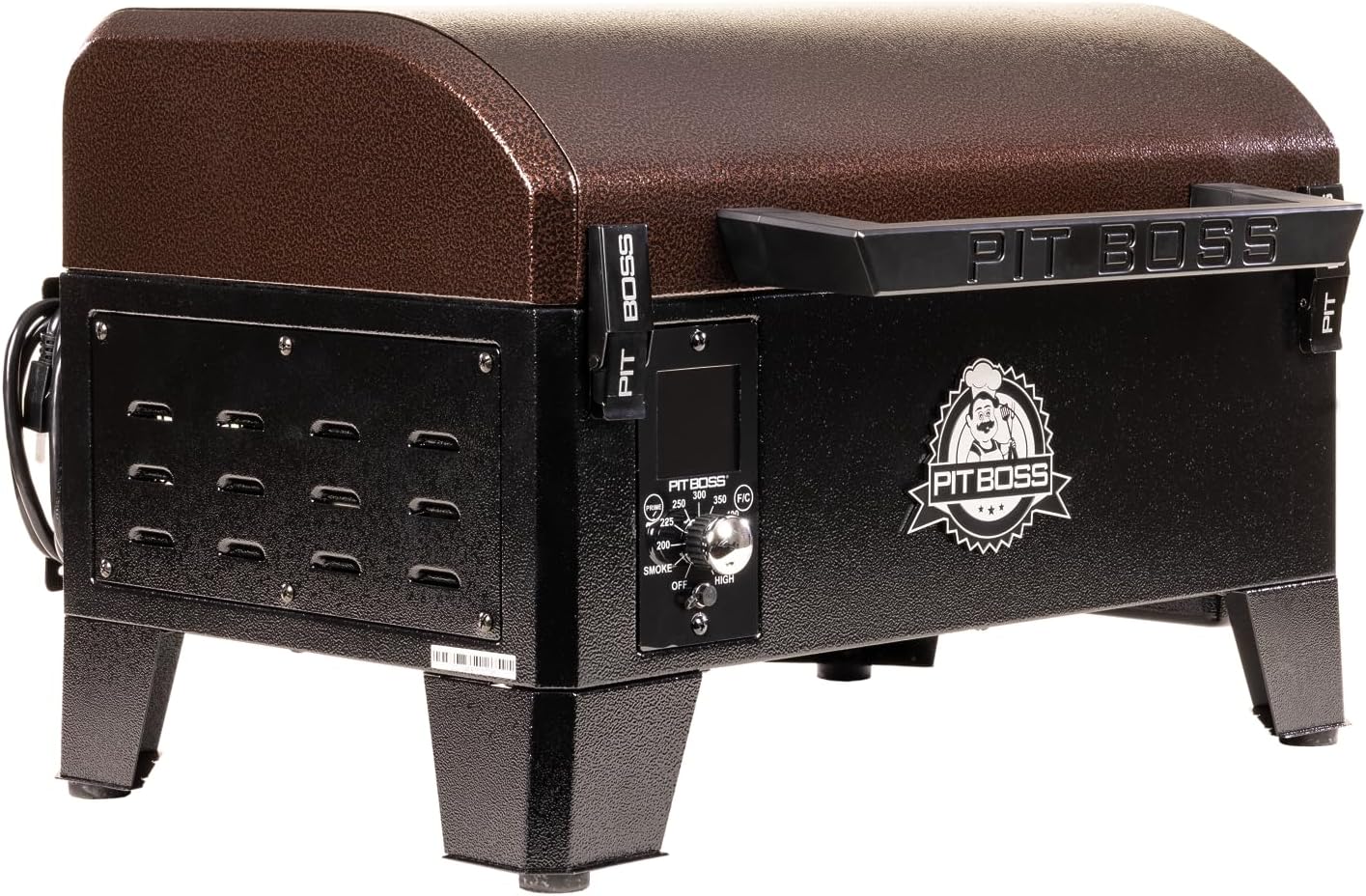 Pit Boss 150 Wood Pellet Grill & Smoker with Flame Broiler 256-Sq. In. Cooking Space, 180°F to 500°F Temperature Range, 7 lb. Pellet Hopper, for Tailgating, Camping, or Travel, Black | 180-500F temperature range, 7 lb hopper, flame broiler, automatic sta…