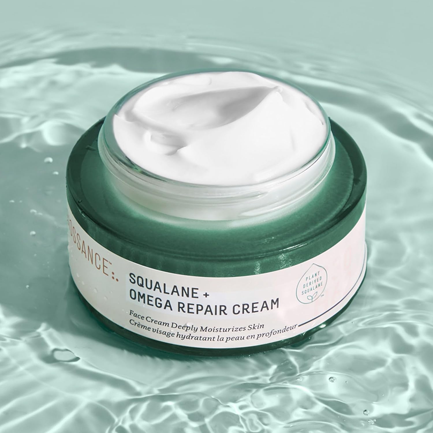 BIOSSANCE Squalane + Omega Repair Cream - Ultra-Moisturizing Face Cream - Skin Care with Hyaluronic Acid, Ceramides, Squalane - Ideal for Dry & Sensitive Skin, Intense Hydration Moisturizer