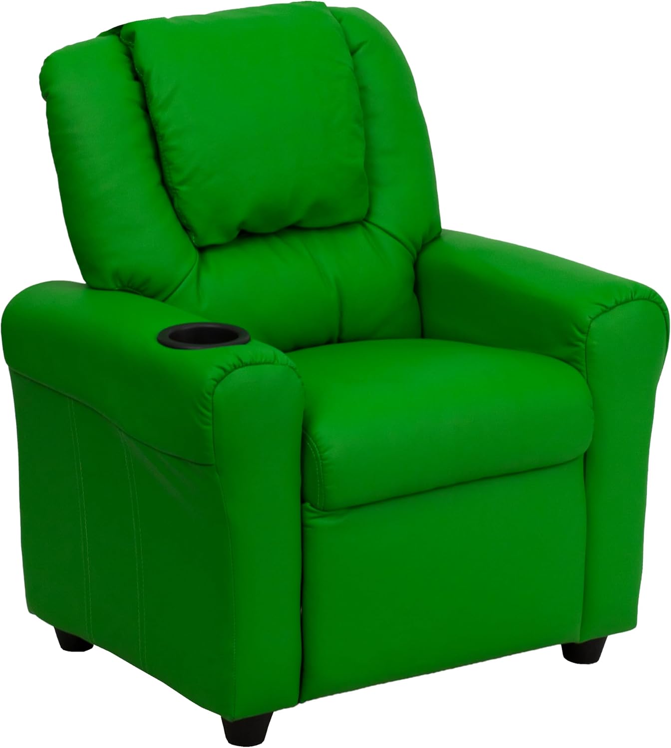 Flash Furniture Vana LeatherSoft Kids Recliner with Cup Holder, Headrest, and Safety Recline, Contemporary Reclining Chair for Kids, Supports up to 90 lbs., Brown | Manual Recline, Padded Seat and Back, Child-Friendly Design, Safety Recline Feature