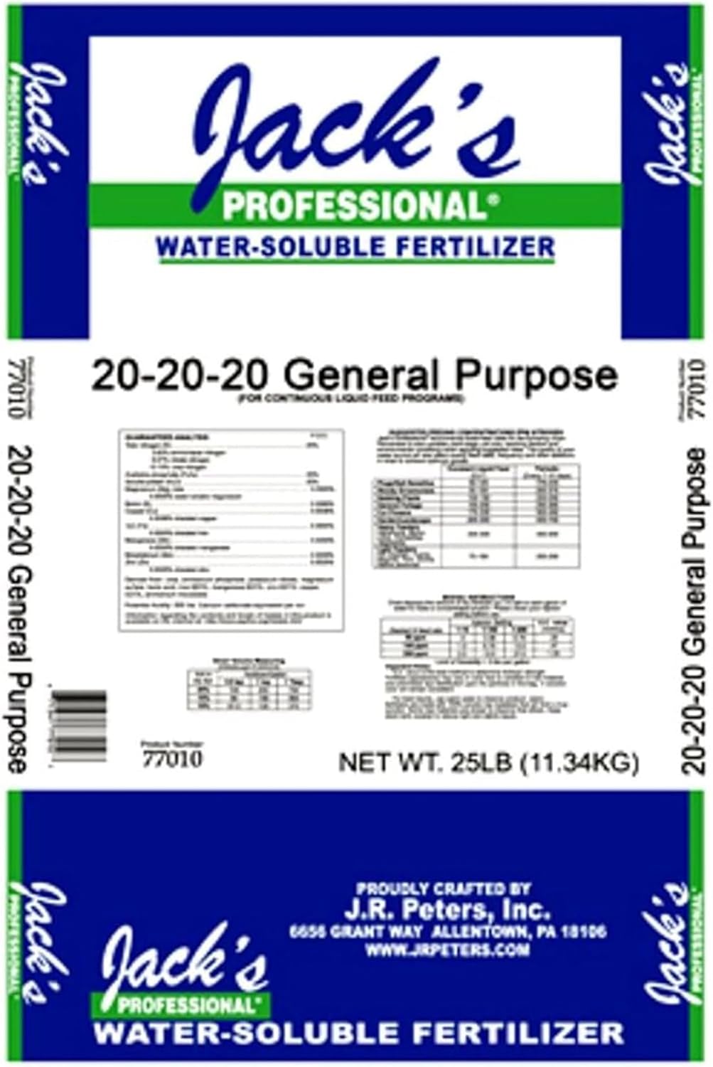 Jack's Classic 20-20-20 All Purpose Water-Soluble Fertilizer, 1.5lb | Powdered, Targeted Micronutrient Package, Promotes Growth, Green-Up