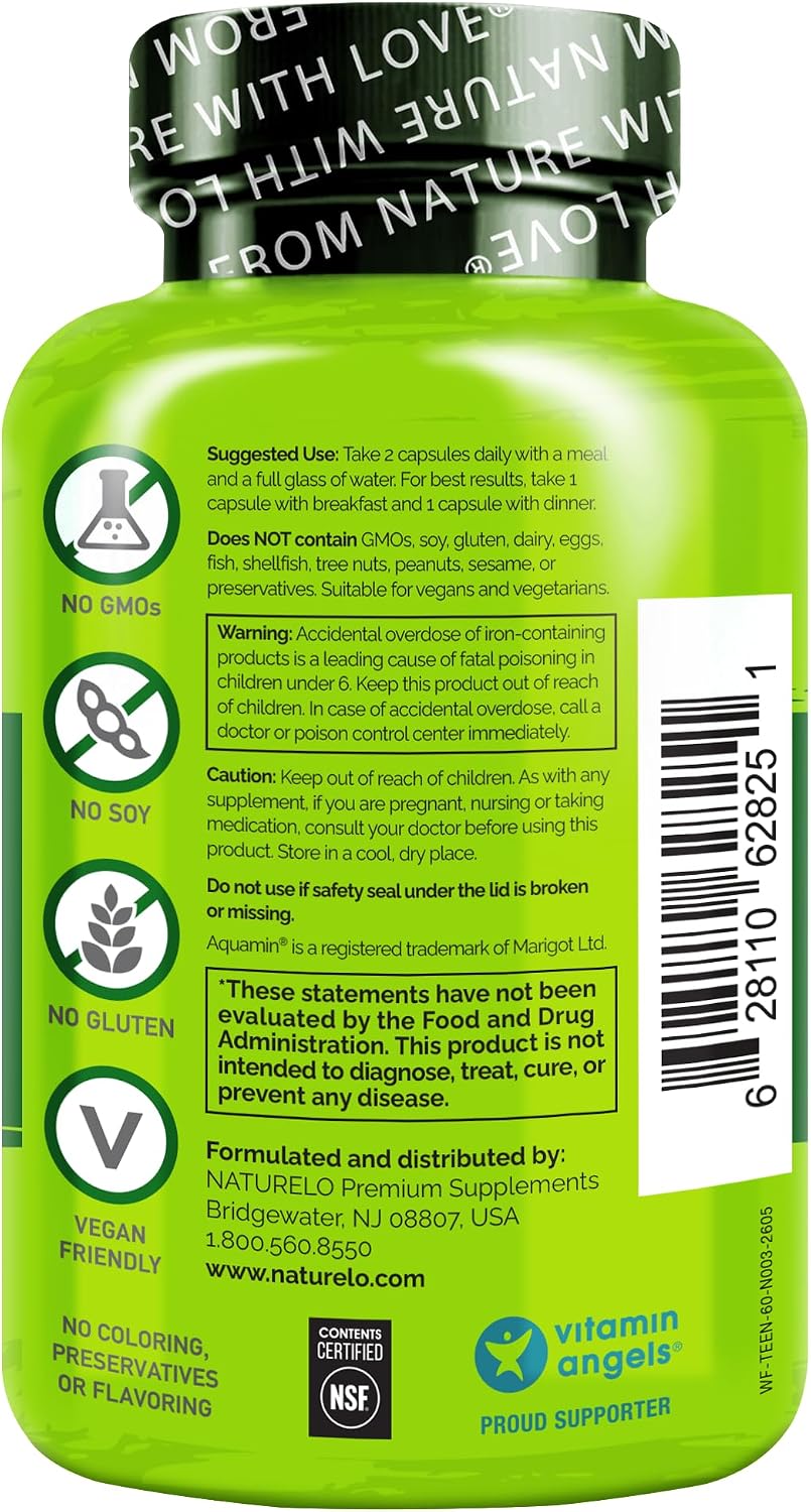 NATURELO Multivitamins for Teenage Girls/Boys, 120 Capsules