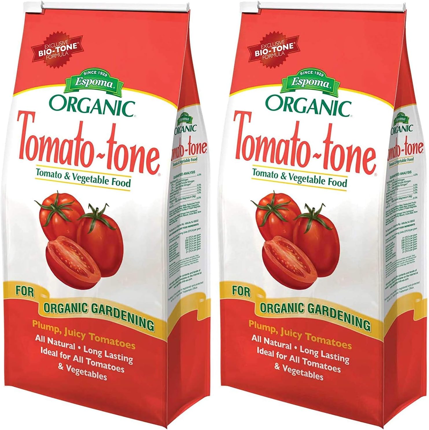 Espoma Tomato-Tone Organic Fertilizer - 2 Pack, 4 lb. Bag Each, Perfect for Tomatoes, Prevents Blossom End Rot, Complete Balanced Feeding