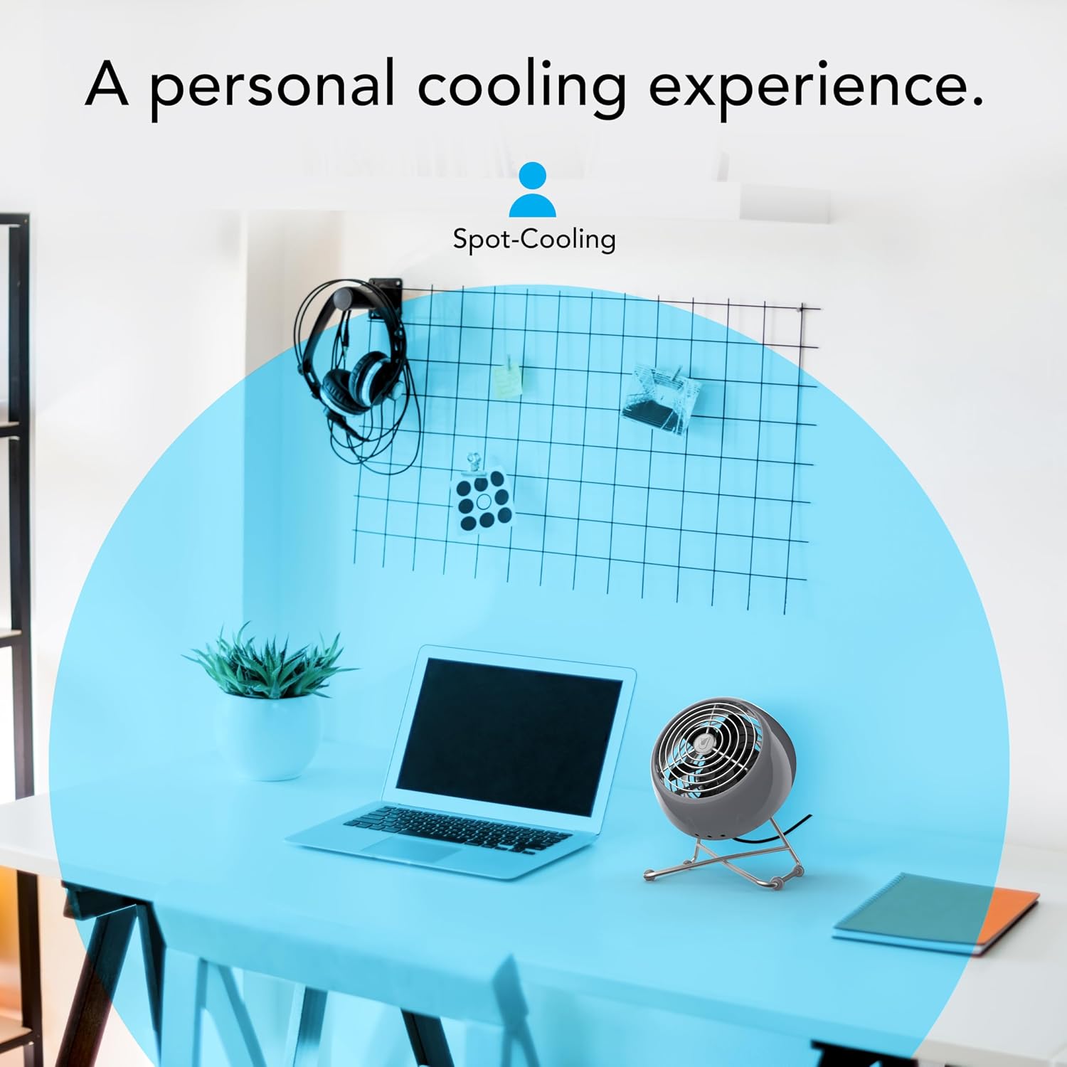 Vornado VFAN™ Mini Modern Personal Desk Fan with 2-Speed Control, Adjustable Tilt, Quiet Metal Air Circulator for Office, Bedroom, Dorm