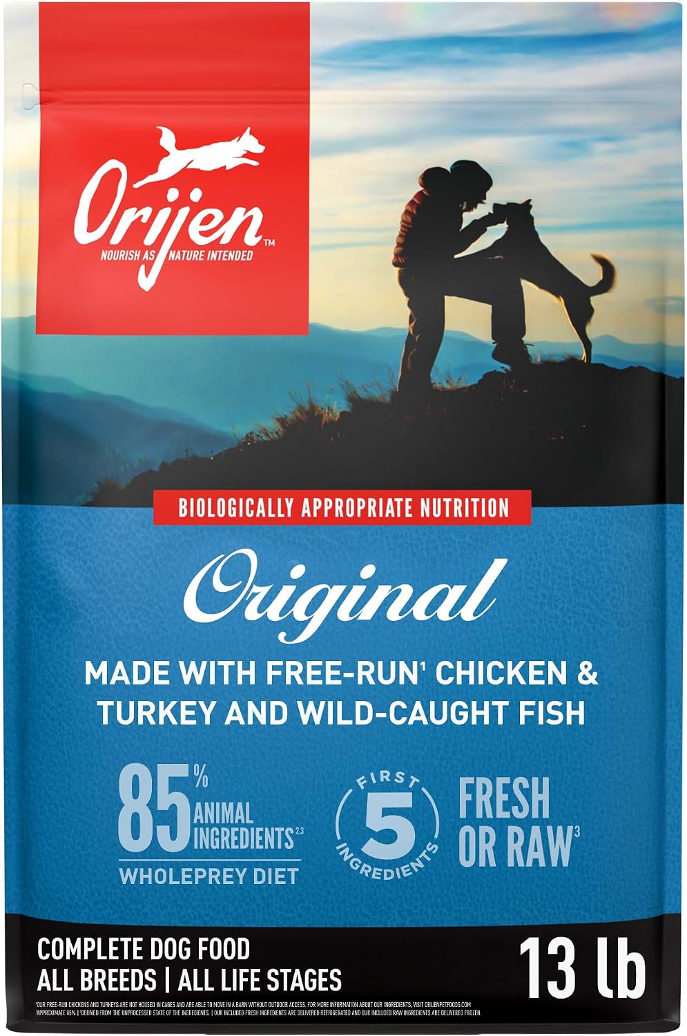 ORIJEN Grain Free WHOLEPREY Dry Dog Food Original Recipe 13lb. Bag | WHOLEPREY Ingredients, Grain Free, Made in the USA, Skin & Coat, Global Quality Ingredients