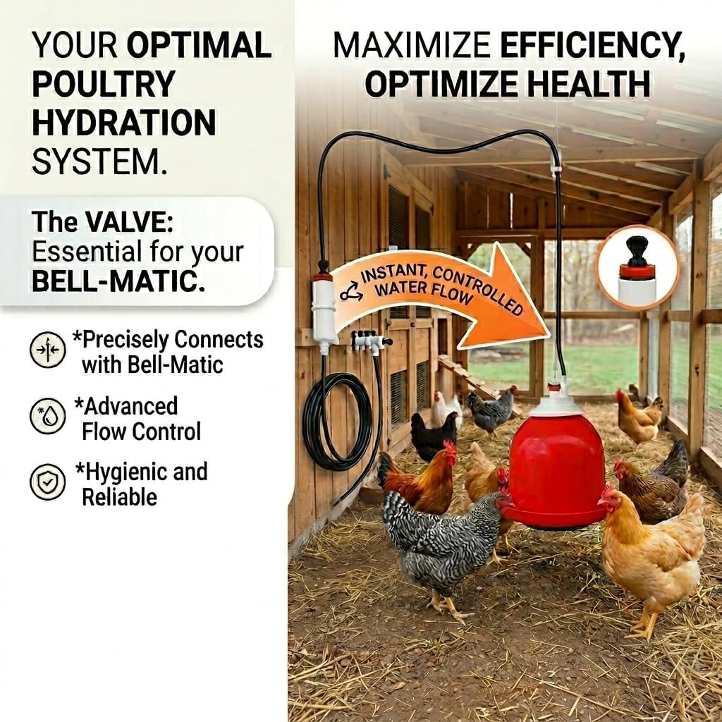 Bell-Matic Poultry Waterer Valve Replacement Kit – Precision Control | Precision Flow Control, Restores Automatic Hydration, Durable Construction