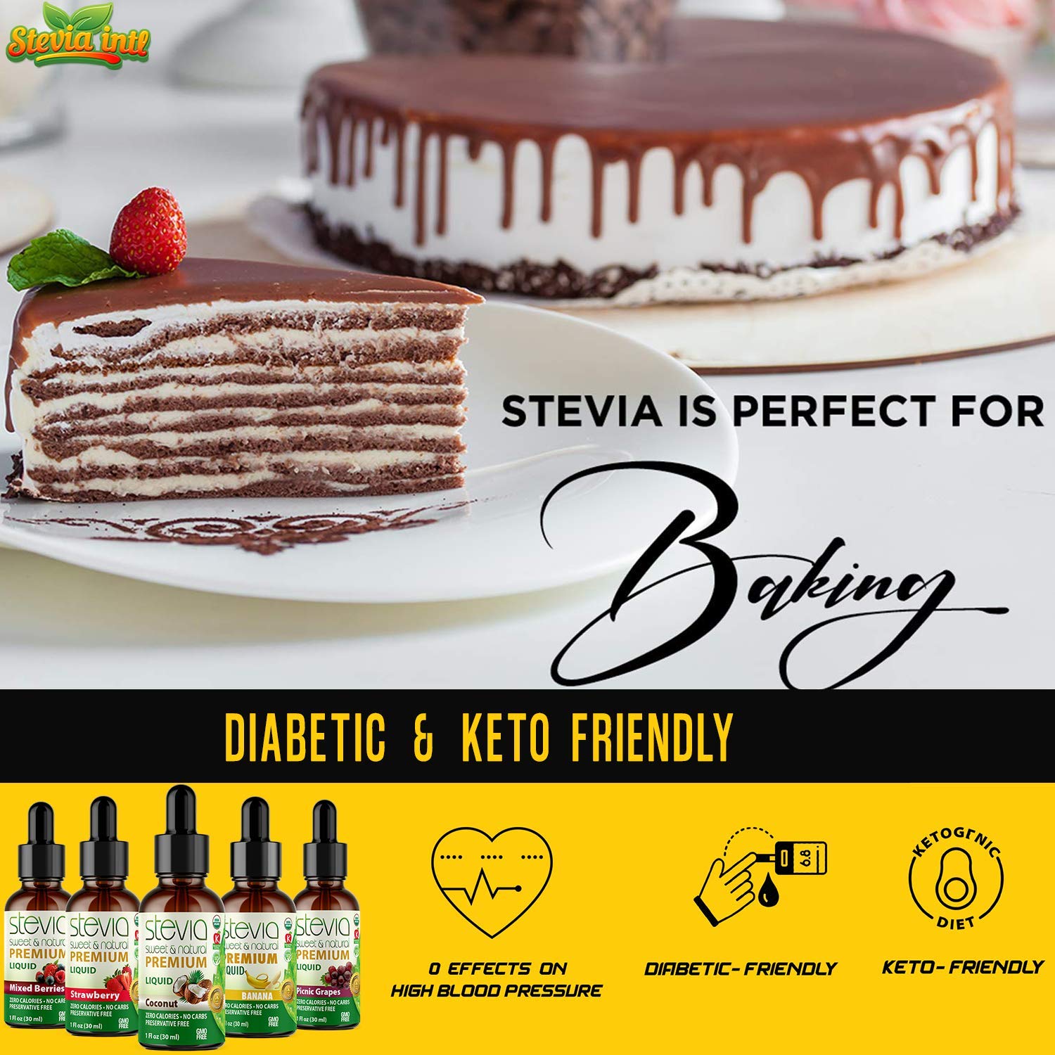 Stevia Intl - (Pack of 5) Exotic Fruits Bundle. 5 Flavors Stevia Liquid Drops. All Naturally Sweet, Non-Bitter, No Sugar Added, 0 Carb, 0 Calorie