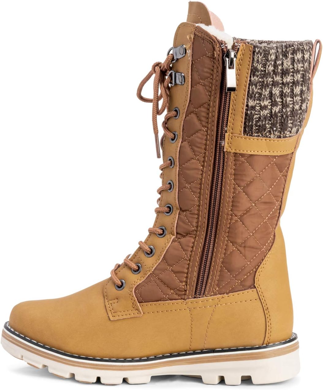 POLAR Womens Faux Fur Warm Thermal Waterproof Outdoor Walking Snow Winter Rubber Sole Calf Boots