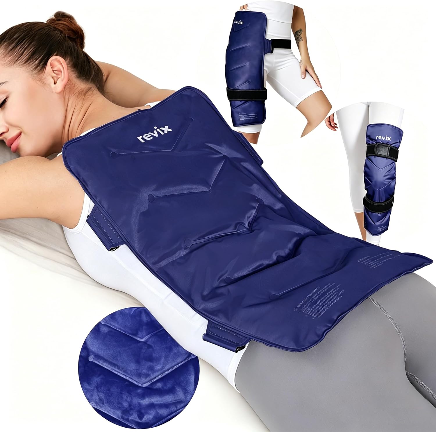 REVIX XXL Full Back Ice Pack Wrap, Large Gel Packs for Injuries Reusable