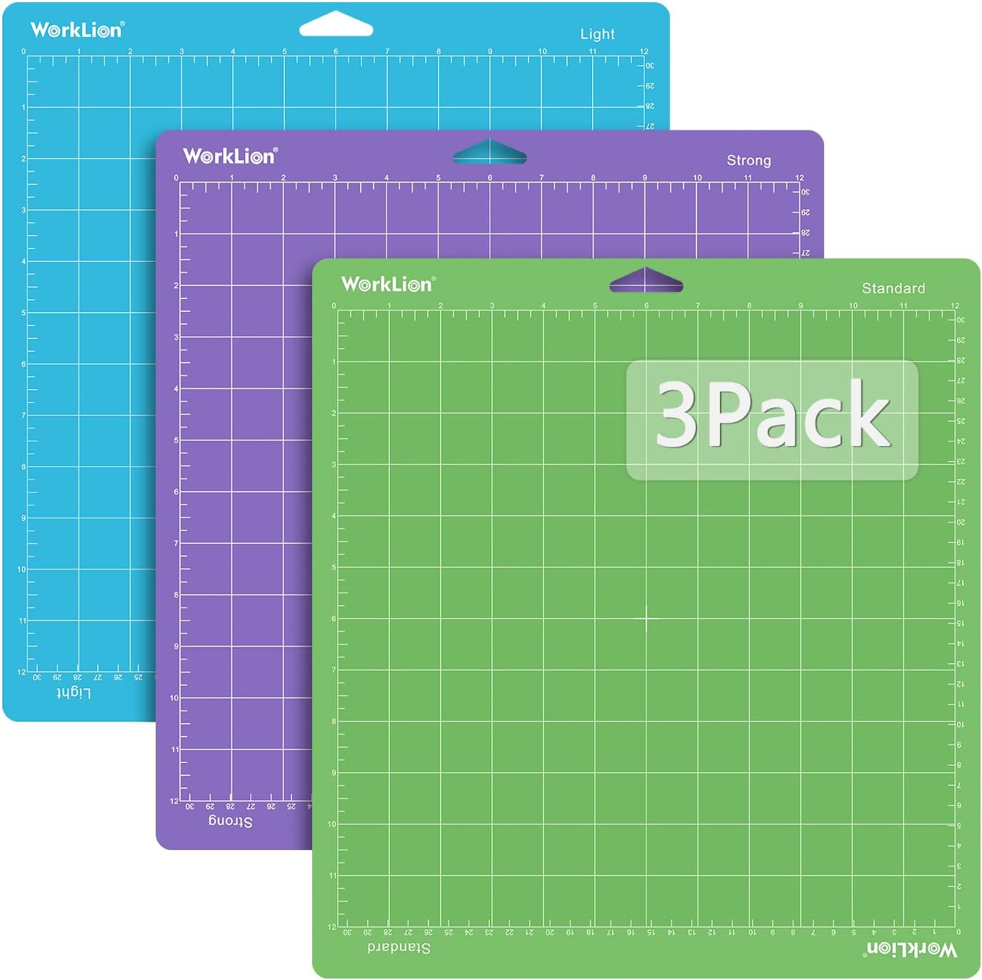 WORKLION Cutting Mat 12x12 Compatible with Maker/Maker 3/Maker 4/Air 2/Explore 3/4, Variety Sticky（Standard, Light