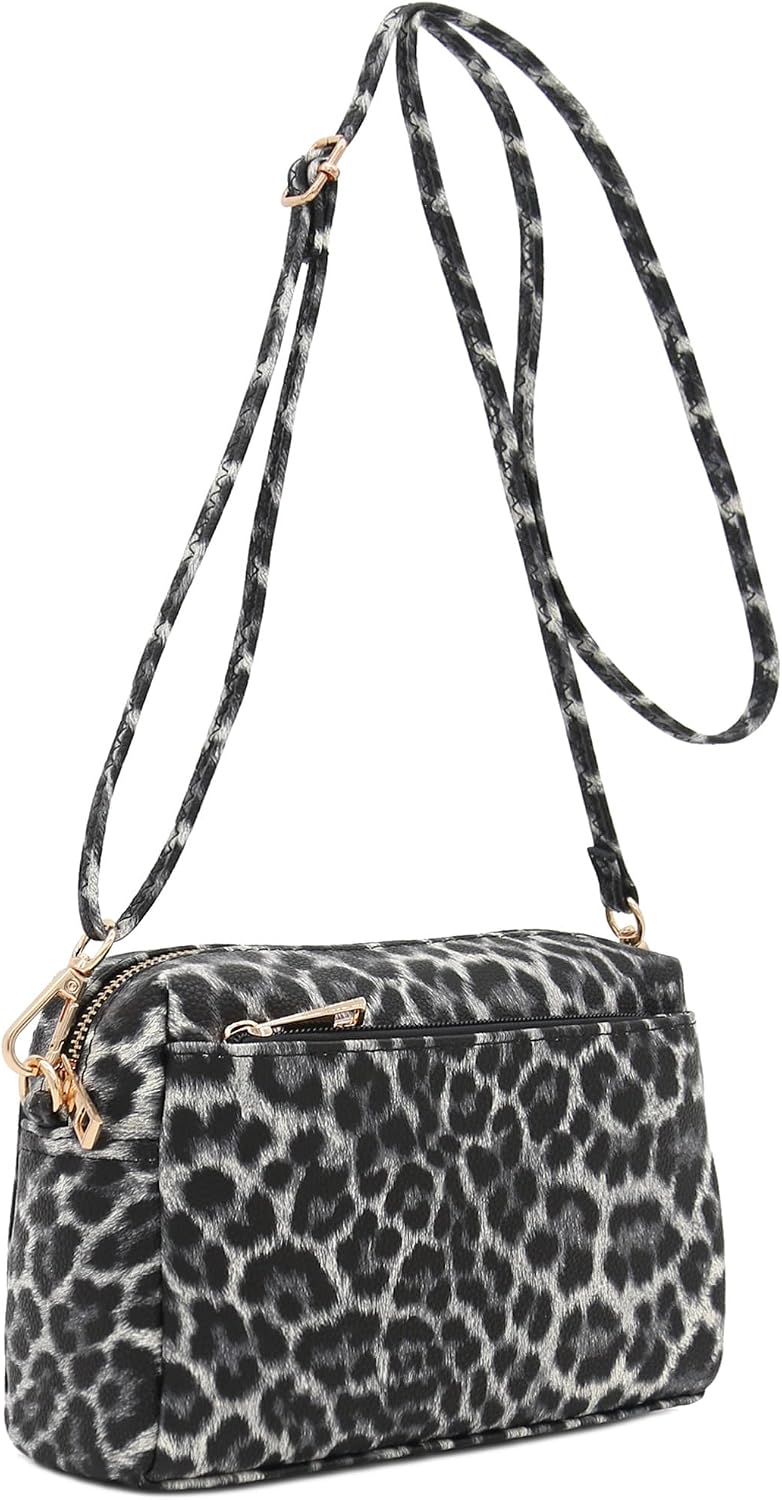 Triple Zip Small Crossbody Bag