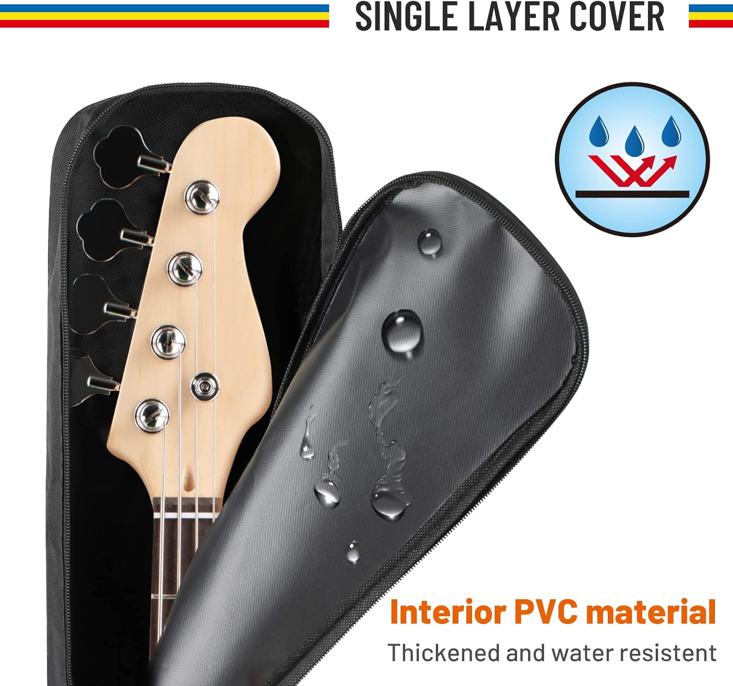 CAHAYA Electric Guitar Bag Gig Bag 6mm Padding Padded Backpack with Reflective Bands Soft Guitar Case Black CY0225