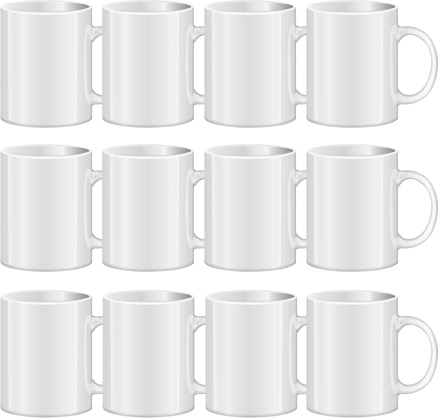 TANGLONG 11oz White Ceramic Sublimation Cups, 12PCS Mugs Blank for DIY gifts | Tazas Para Sublimar, Ceramic Cup, Sublimation Mugs Blank
