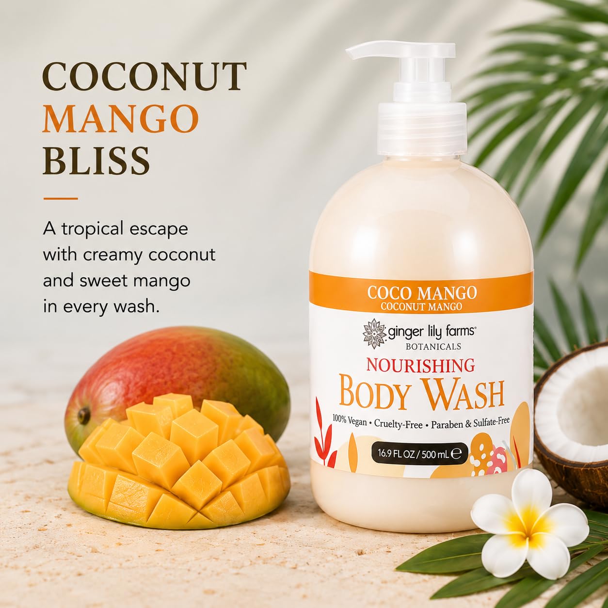 Ginger Lily Farms 1 gal Nourishing Body Wash, Citrus Blend Scent | for Hands, Body & Hair, Moisturizing Wash, Salon Wash, Spa Cleanser, Salon & Spa Essentials, Manicure & Pedicure Supplies