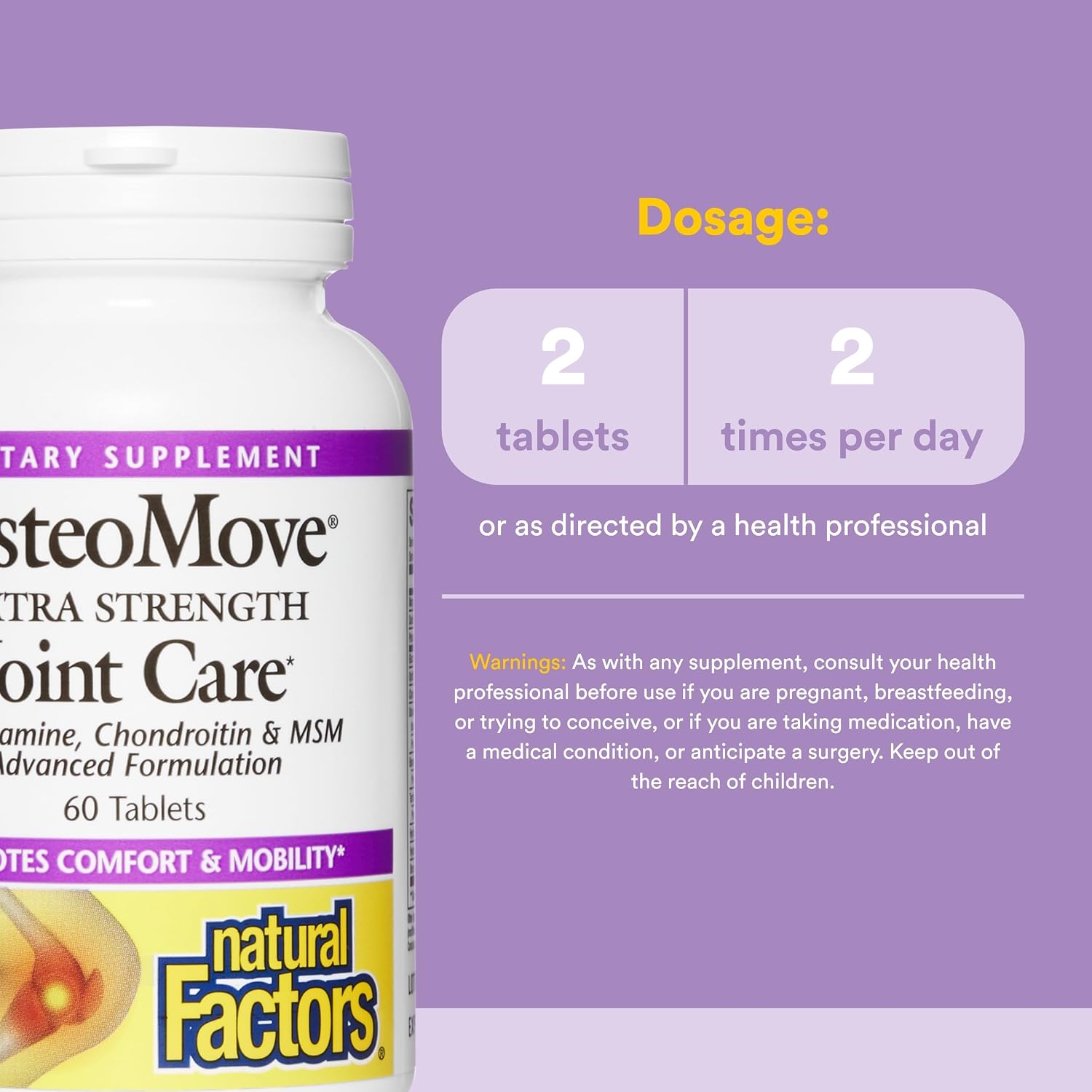 Natural Factors, OsteoMove Joint Care, Extra Strength Support for Joint and Bone Health, Non-GMO, 240 tablets (120 servings)