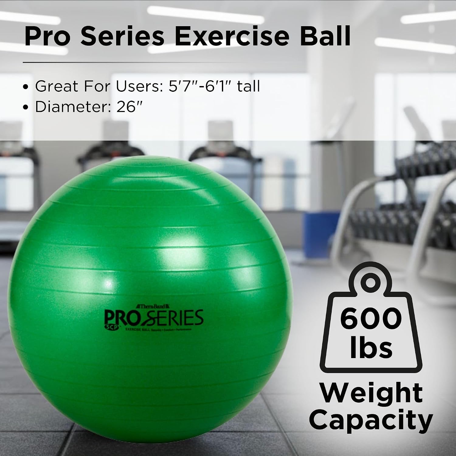 THERABAND Exercise and Stability Ball for Improved Posture, Balance, Core Fitness, Coordination and Rehab