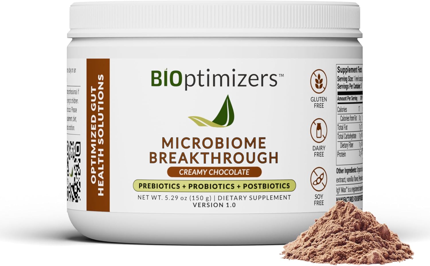Microbiome Breakthrough Gut Support Powder Chocolate Flavor With Lactobacillus Strains