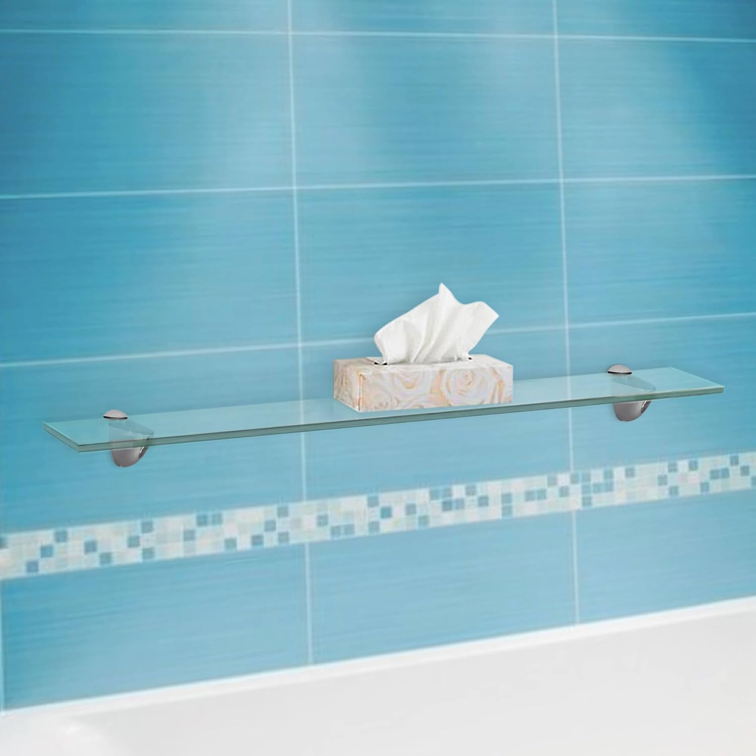Fab Glass and Mirror Glass Shelf 8" X 30" Clear