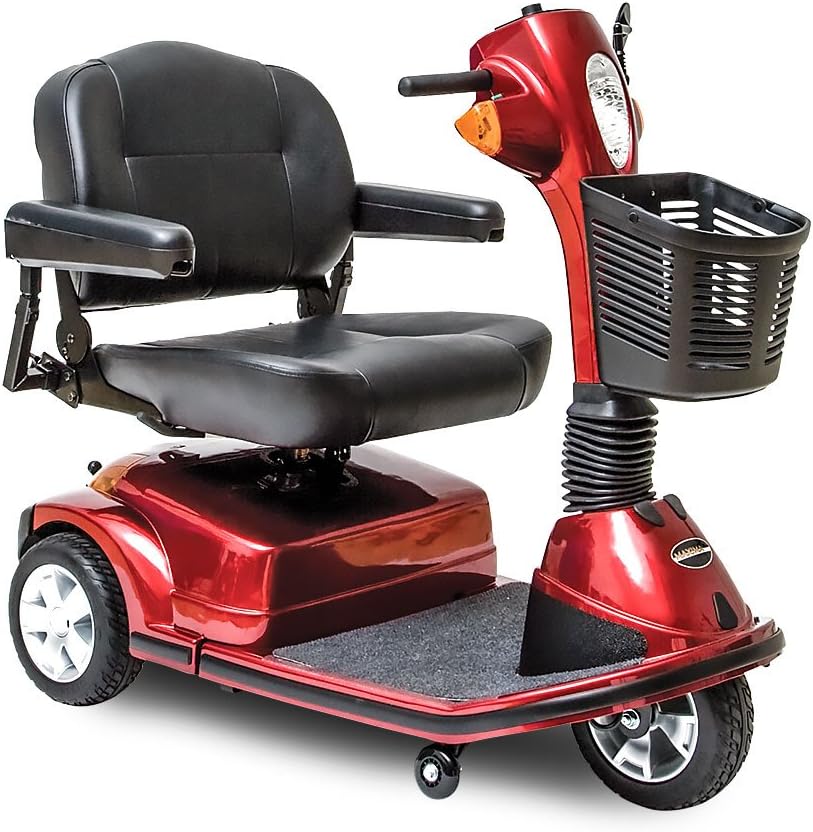 Pride Maxima 3-Wheel Mobility Scooter Red w/ power elevating seat