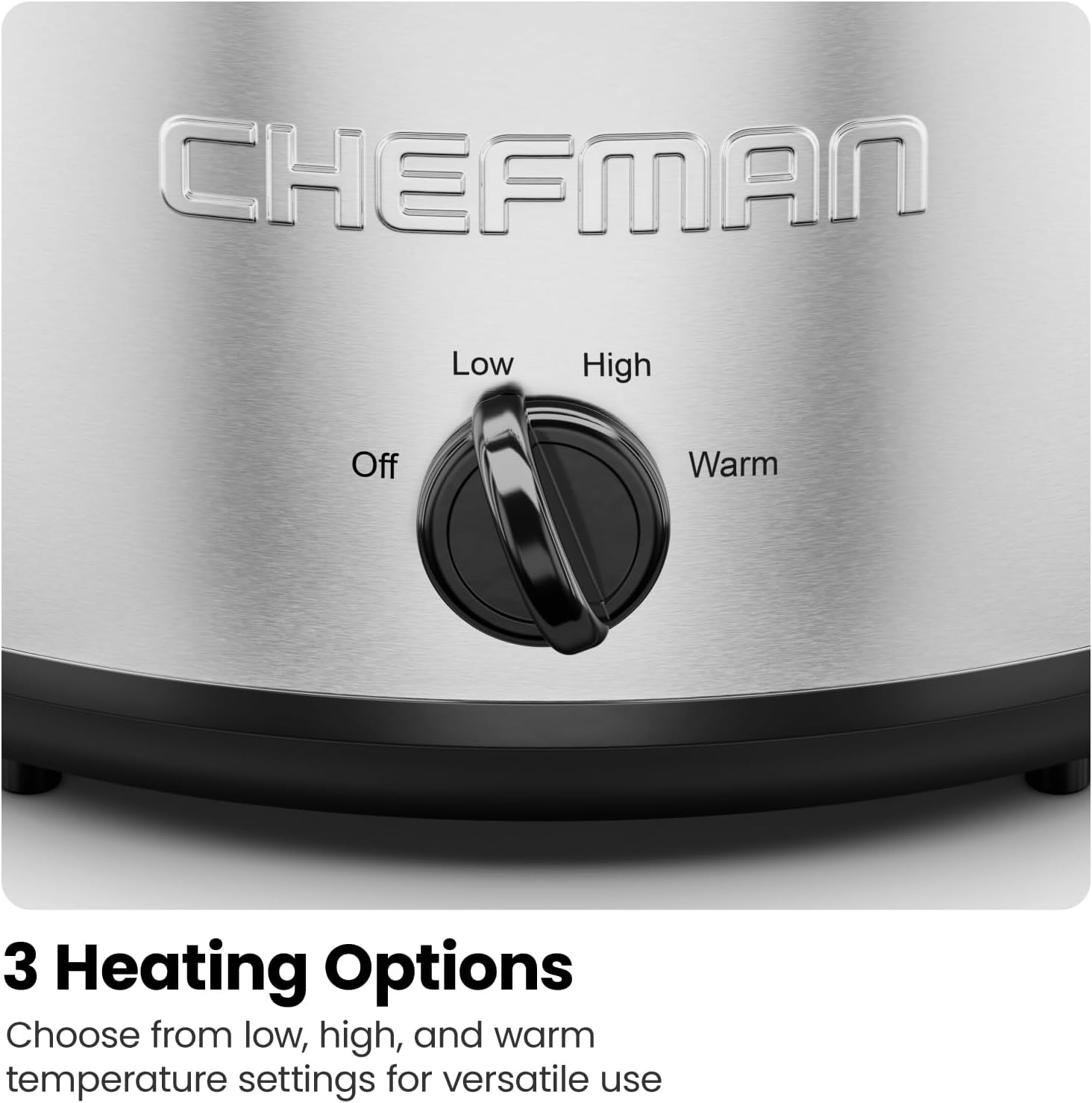 Chefman Triple Slow Cooker & Food Warmer, Three Crock Slowcooker with 2.5 Qt. Ceramic Crocks, 7.5-Quart Total Capacity, PFAS-Free, Three Temperature Settings, Dishwasher-Safe Parts – Stainless Steel