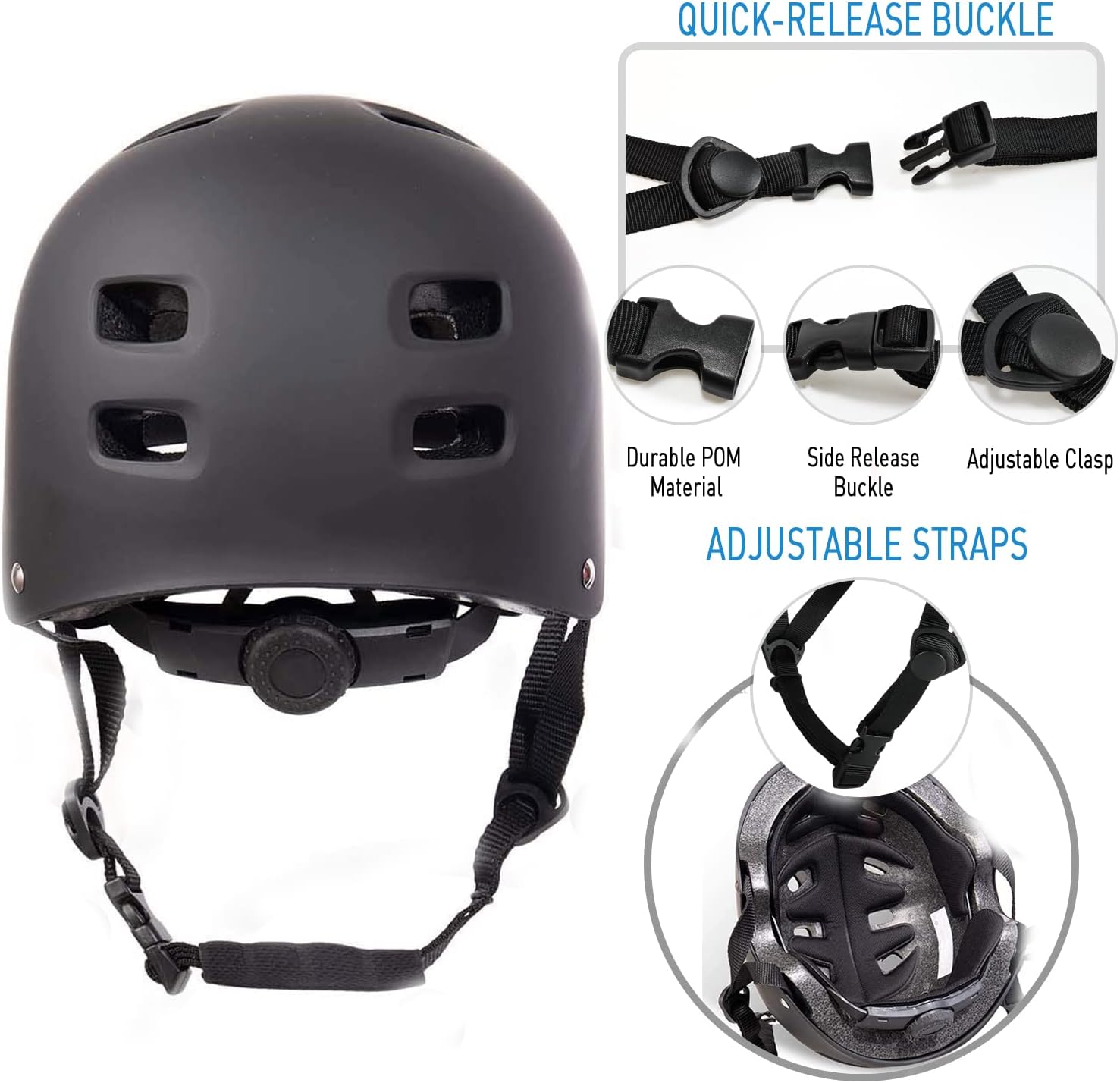 Skateboard Helmet,BMX Bike Multi-Sport Helmet for Youth,Men Women