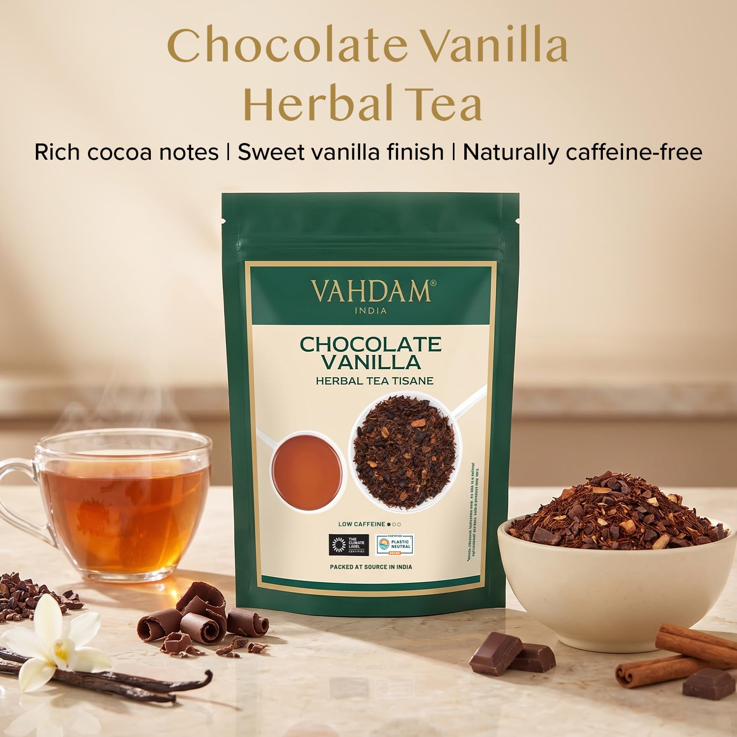 VAHDAM, Himalayan Green Tea Leaves (50+ Cups, 3.53 Oz) Non GMO, Gluten Free | High Elevation Grown Green Tea Leaves From Himalayas | Pure Unblended Single Origin Green Loose Leaf Tea | Vacuum Sealed