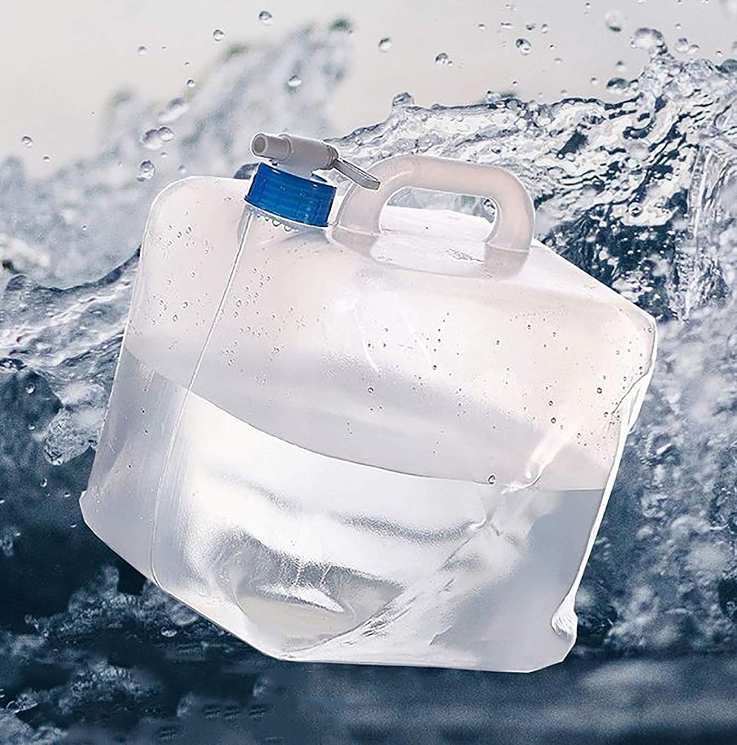 Cedilis 2 Pack 5.3 Gallon Collapsible Water Container with Spigot, Food Safe Water Storage Jug