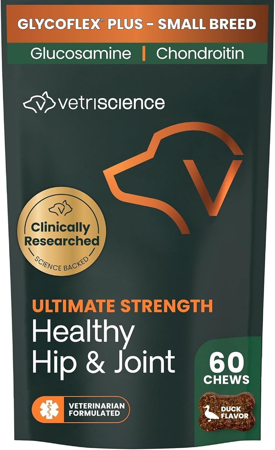 VetriScience Ultimate Strength Healthy Hip & Joint Chews, GlycoFlex Glucosamine