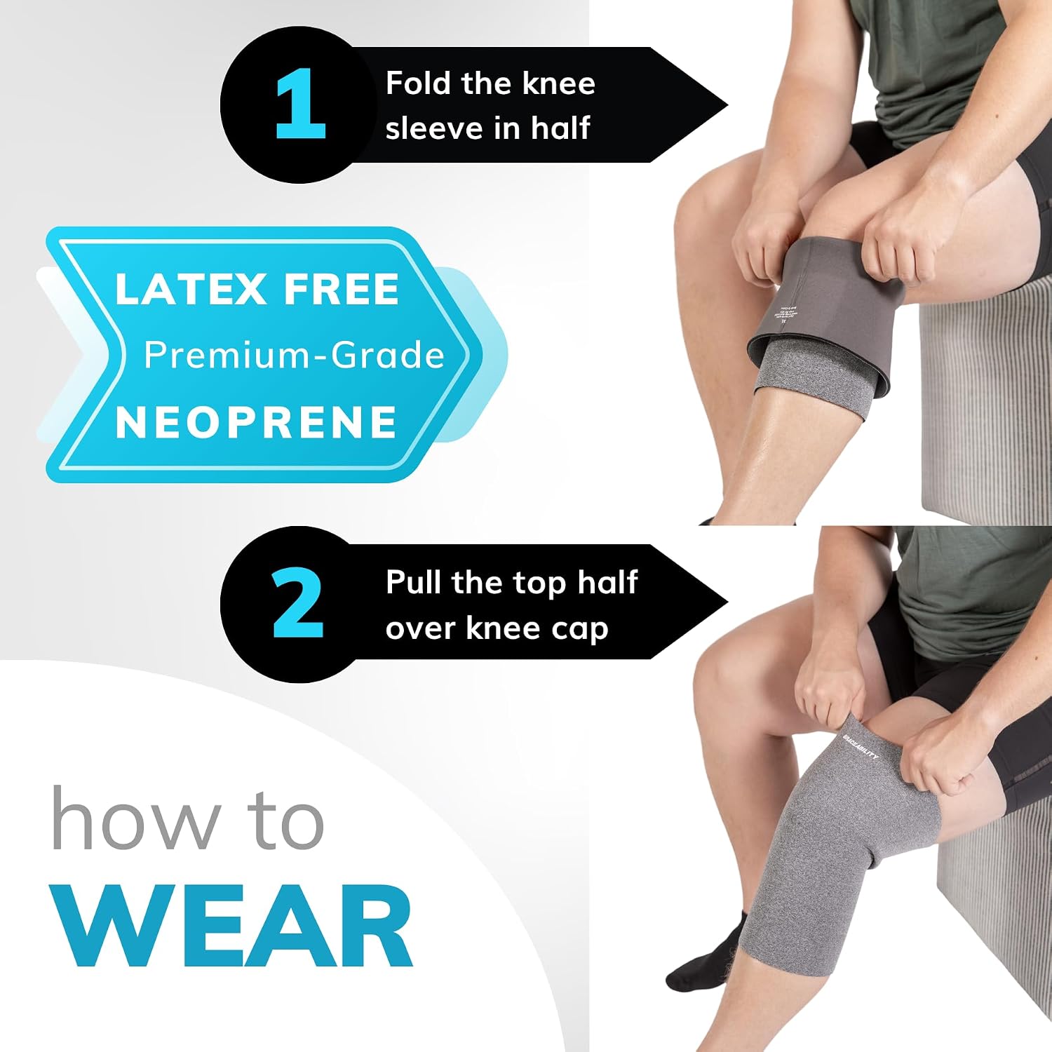 BraceAbility Plus Size Neoprene Knee Sleeve - 5X Bariatric Compression Support Brace for Women's or Men's Arthritis Joint Pain Relief and Treatment, Fitting Big Legs and Obese Thighs (5XL)