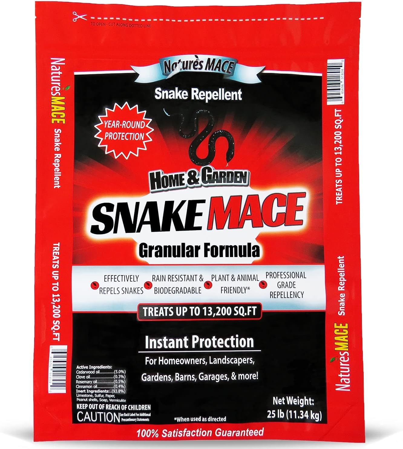 Nature's MACE Snake Mace Snake Repellent 48 oz Granules | Snake Repellent Granules for Yard, Outdoor Use, Keep Away Reptiles, Home, Garden, Granular Deterrent, Plant Friendly.