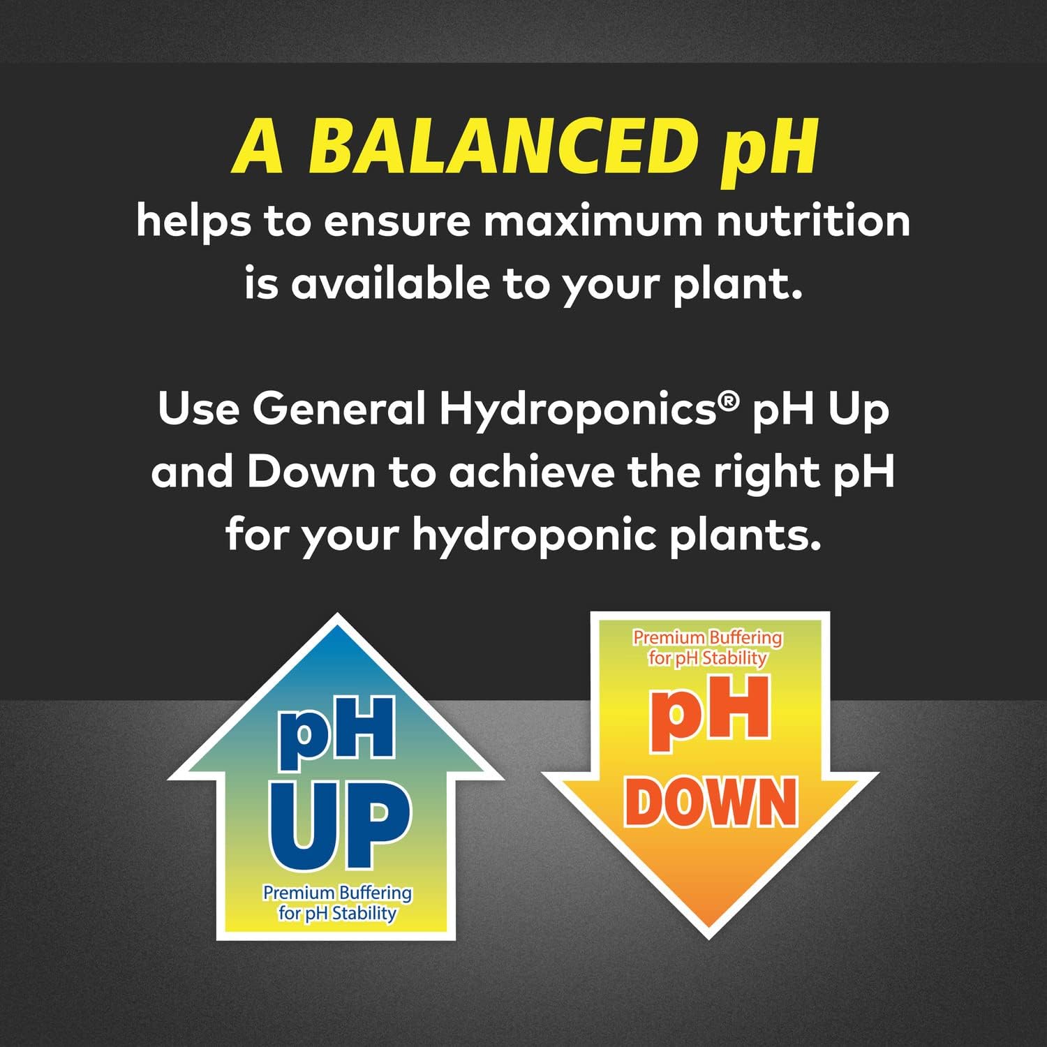 General Hydroponics pH Up Liquid Premium Buffering For pH Stability, Quart