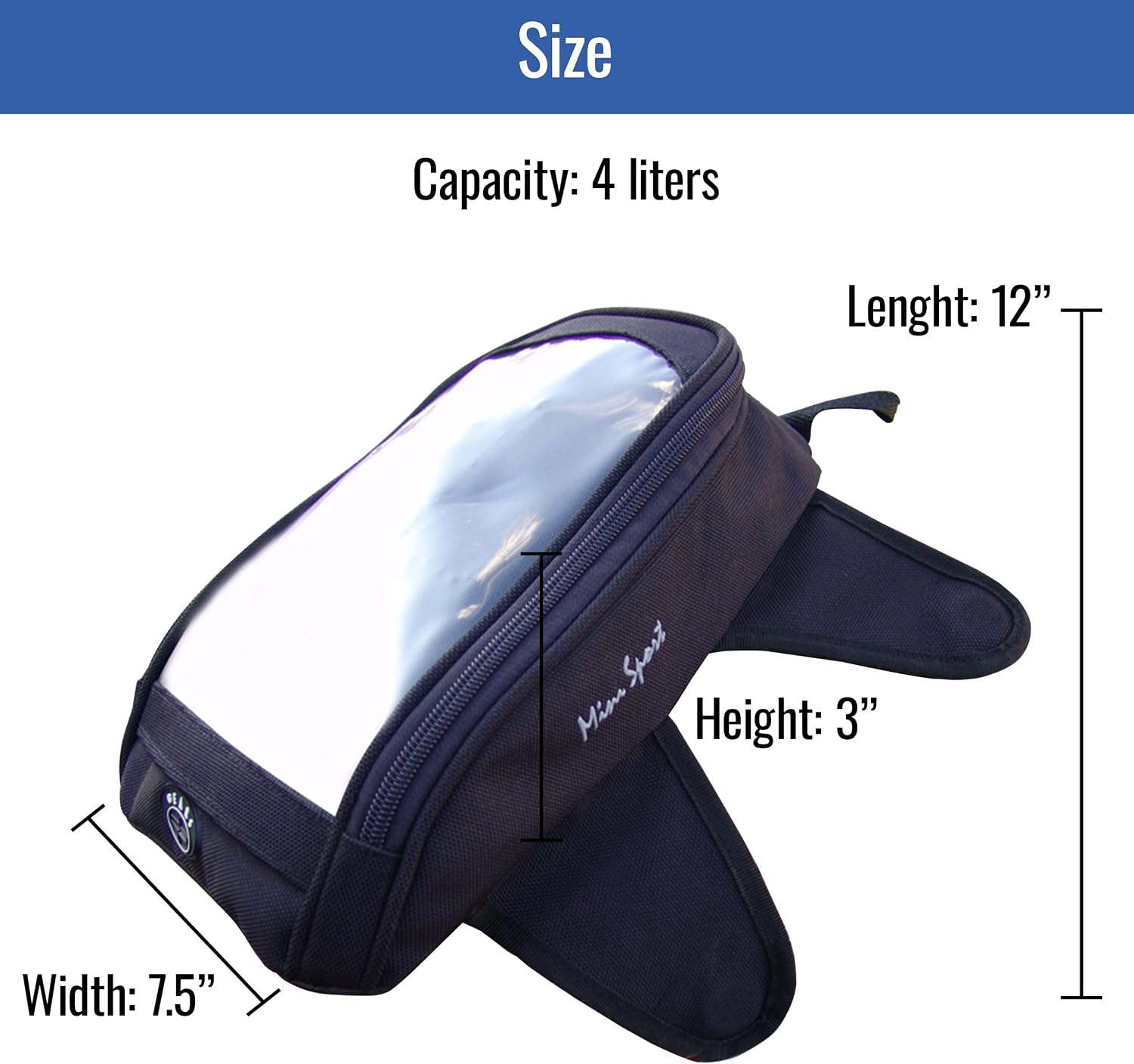 Mini Sport Magnetic Motorcycle Tank Bag for Securely Storing Essentials on Daily Rides | Low-Profile Design, Water-Resistant, UV-treated Polyester