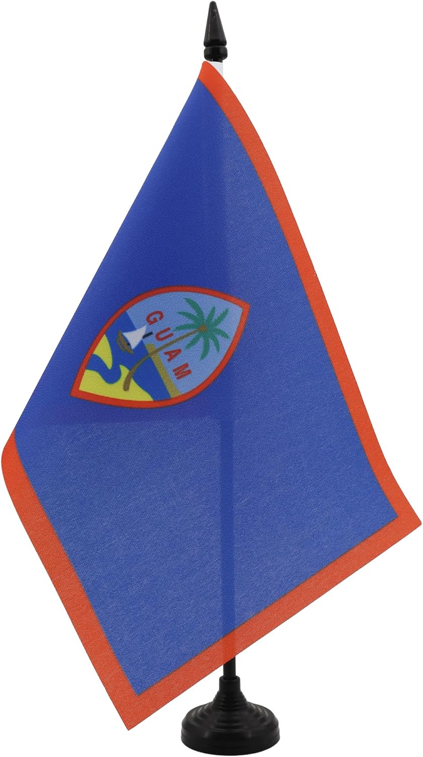 AZ FLAG Nicaragua Table Flag 4x6 in 100D Polyester Plastic Base | Indoor use Nicaraguan 15x10 cm desk flag stitched finish with reinforced edges with plastic pole